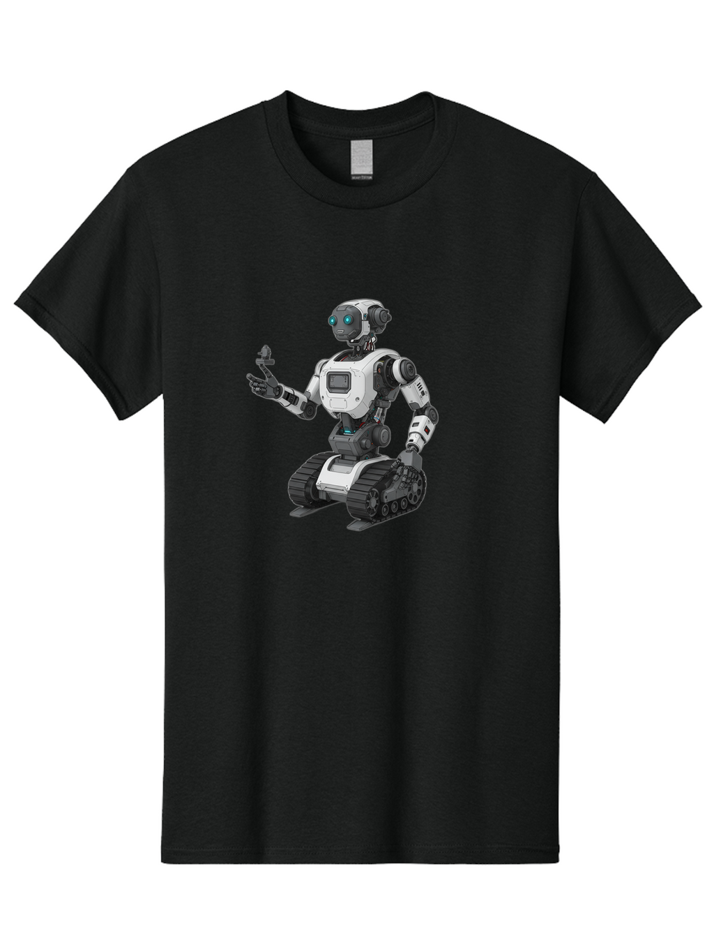 Robot-6 Men'S Graphic Tee, 100% Cotton, Comfortable Casual Summer Wear, Machine Washable, Robot With Tank Tracks, Artificial Intelligence, Futuristic Design, Robotic Technology, Cybernetic Robot, Machine Learning, Robotic Innovation Bab346