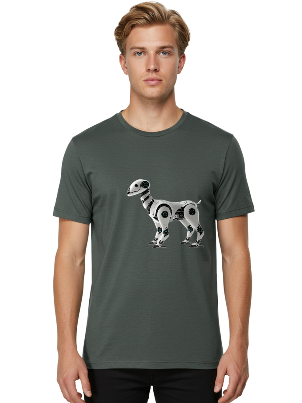 Robot-Dog Men'S Graphic Tee, 100% Cotton, Comfortable Casual Summer Wear, Machine Washable, Robotic Canine, Futuristic Design, Mechanical Pet, Artificial Intelligence, Tech-Savvy, Robotic Limbs, Modern Innovation, Cybernetic Creature, Bab349