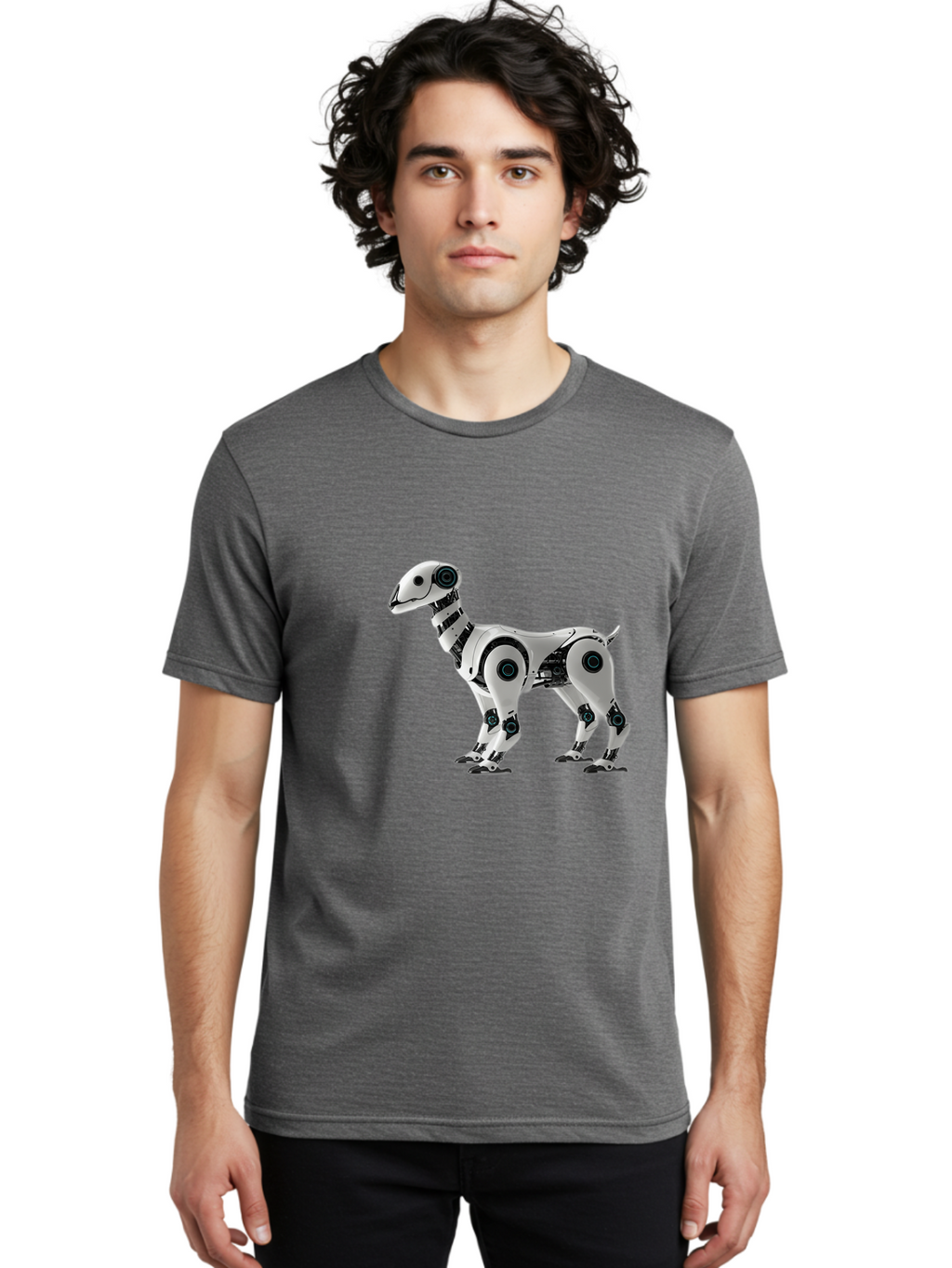 Robot-Dog Men'S Graphic Tee, 100% Cotton, Comfortable Casual Summer Wear, Machine Washable, Robotic Canine, Futuristic Design, Mechanical Pet, Artificial Intelligence, Tech-Savvy, Robotic Limbs, Modern Innovation, Cybernetic Creature, Bab349
