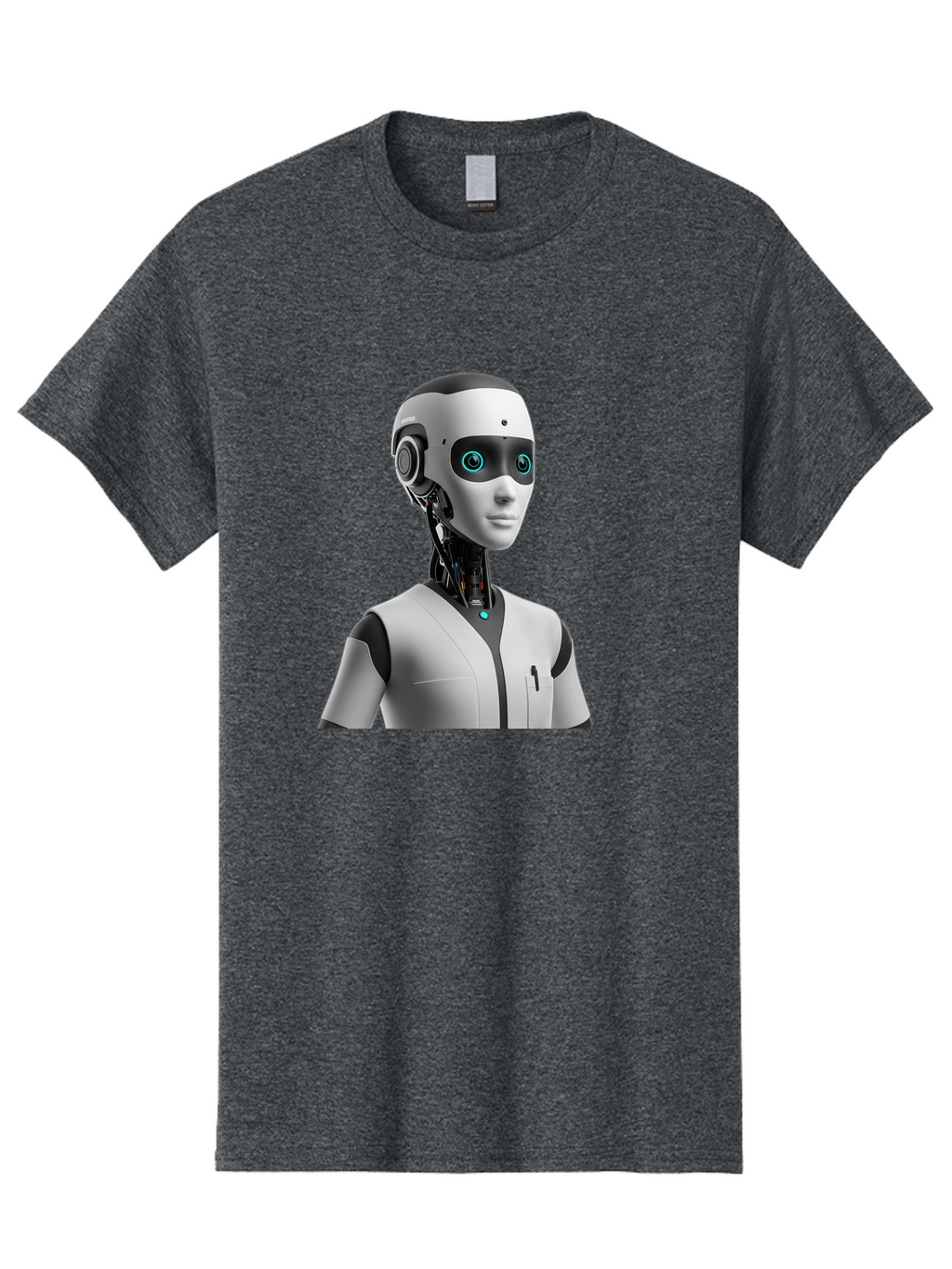 Robot-Head-1 Men'S Graphic Tee, 100% Cotton, Comfortable Casual Summer Wear, Machine Washable, Humanoid Robot, Futuristic Design, Artificial Intelligence, Robotic Features, Cybernetic Enhancements, Advanced Technology, Futuristic Character, Bab351