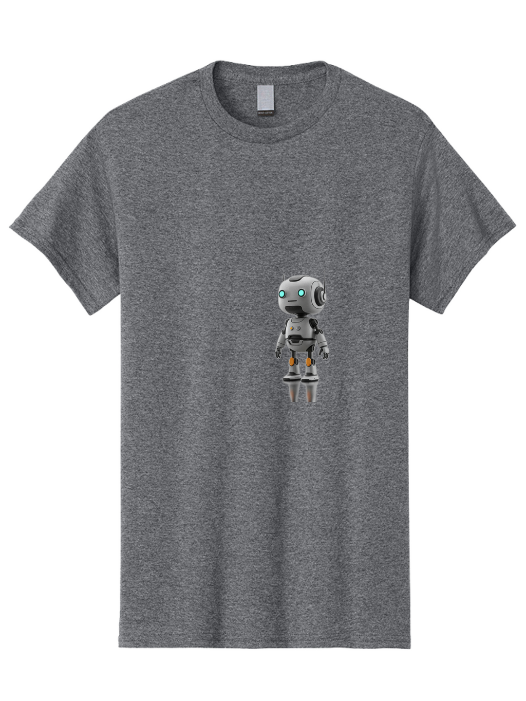 Robot Men'S Graphic Tee, 100% Cotton, Comfortable Casual Summer Wear, Machine Washable, Gray Robot, Artificial Intelligence, Futuristic Design, Robotic Technology, Mechanical Body, Glowing Blue Eyes, Robotic Head, Futuristic Character Bab361