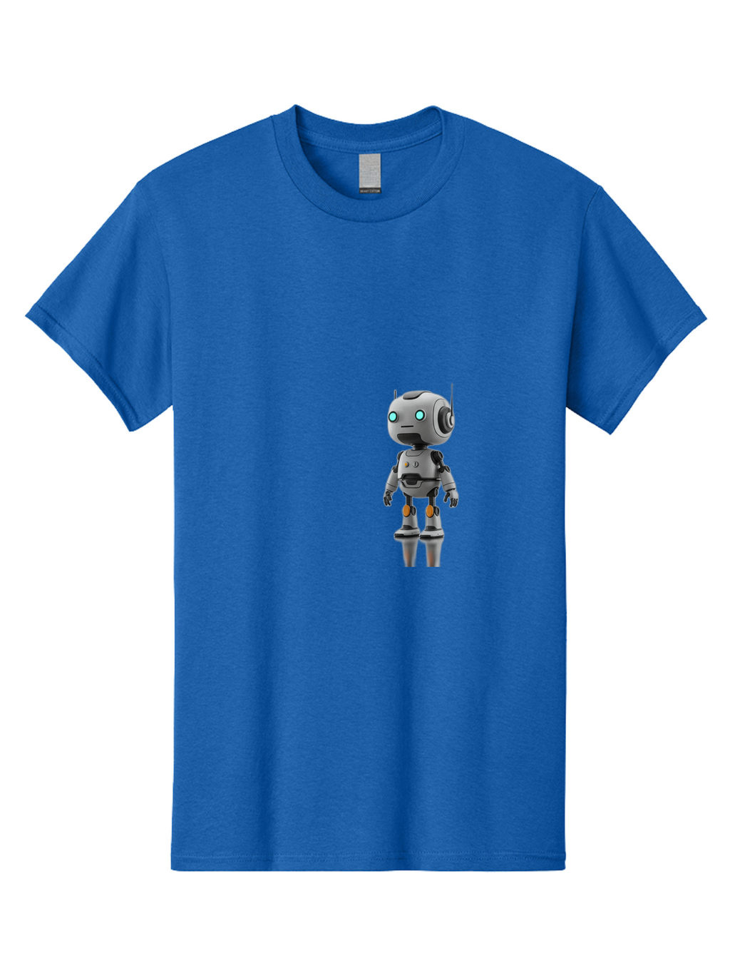 Robot Men'S Graphic Tee, 100% Cotton, Comfortable Casual Summer Wear, Machine Washable, Gray Robot, Artificial Intelligence, Futuristic Design, Robotic Technology, Mechanical Body, Glowing Blue Eyes, Robotic Head, Futuristic Character Bab361