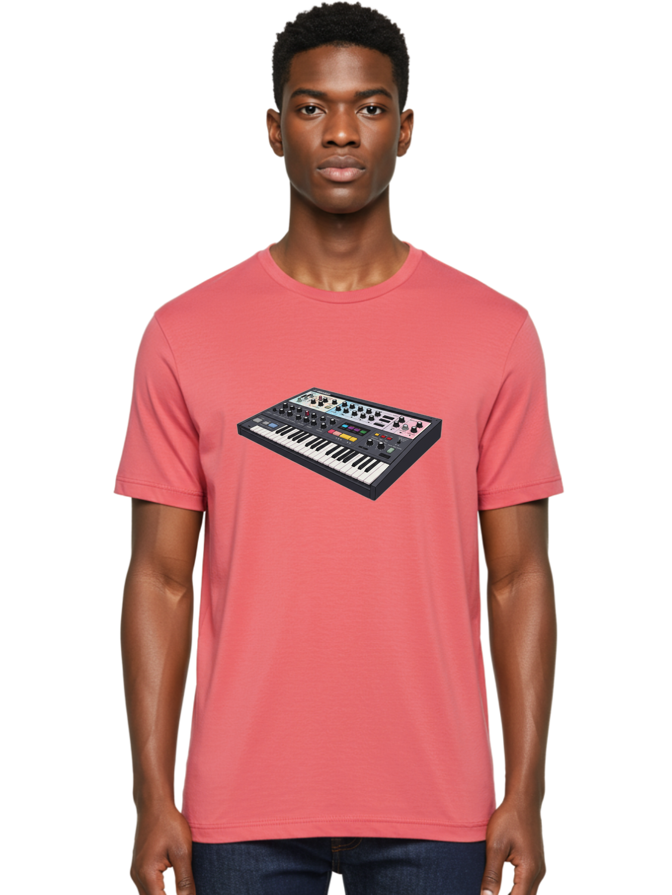 Roland-Jupiter-8 Men'S Graphic Tee, 100% Cotton, Comfortable Casual Summer Wear, Machine Washable, Music Synthesizer, Electronic Keyboard, Midi Controller, Sound Editing, Music Production, Audio Equipment, Musical Instrument, Korg Synthesizer, Bab362