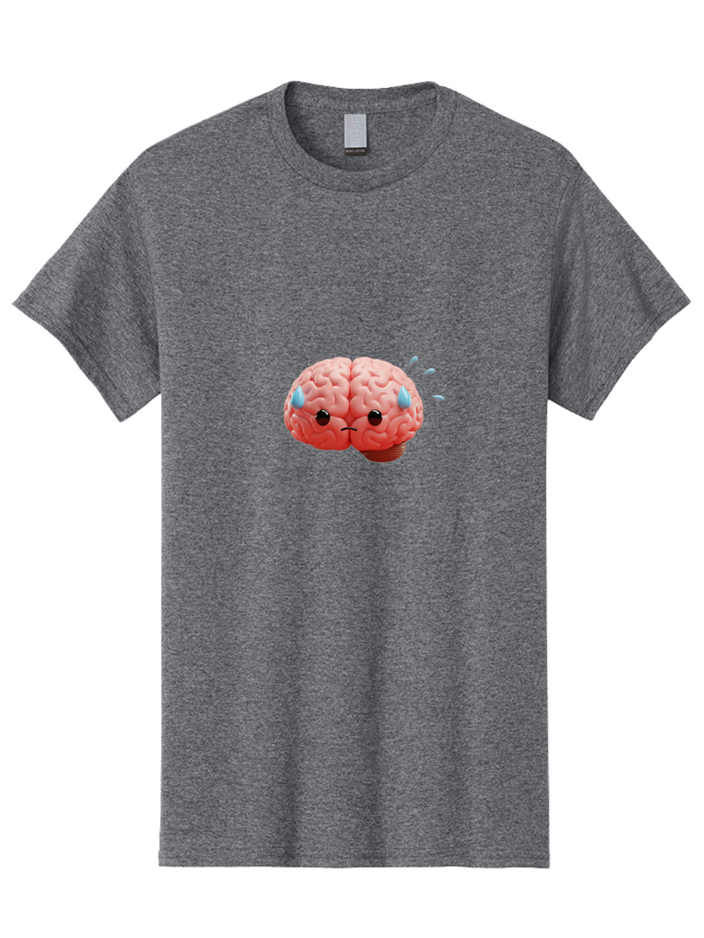 Sad-Brain-1 Men'S Graphic Tee, 100% Cotton, Comfortable Casual Summer Wear, Machine Washable, Sad Brain, Brain With Face, Frowning Brain, Frustrated Thinking, Mental Health, Emotional Brain, Crying Brain, Sad Emotions, Brain Drain, Bab367