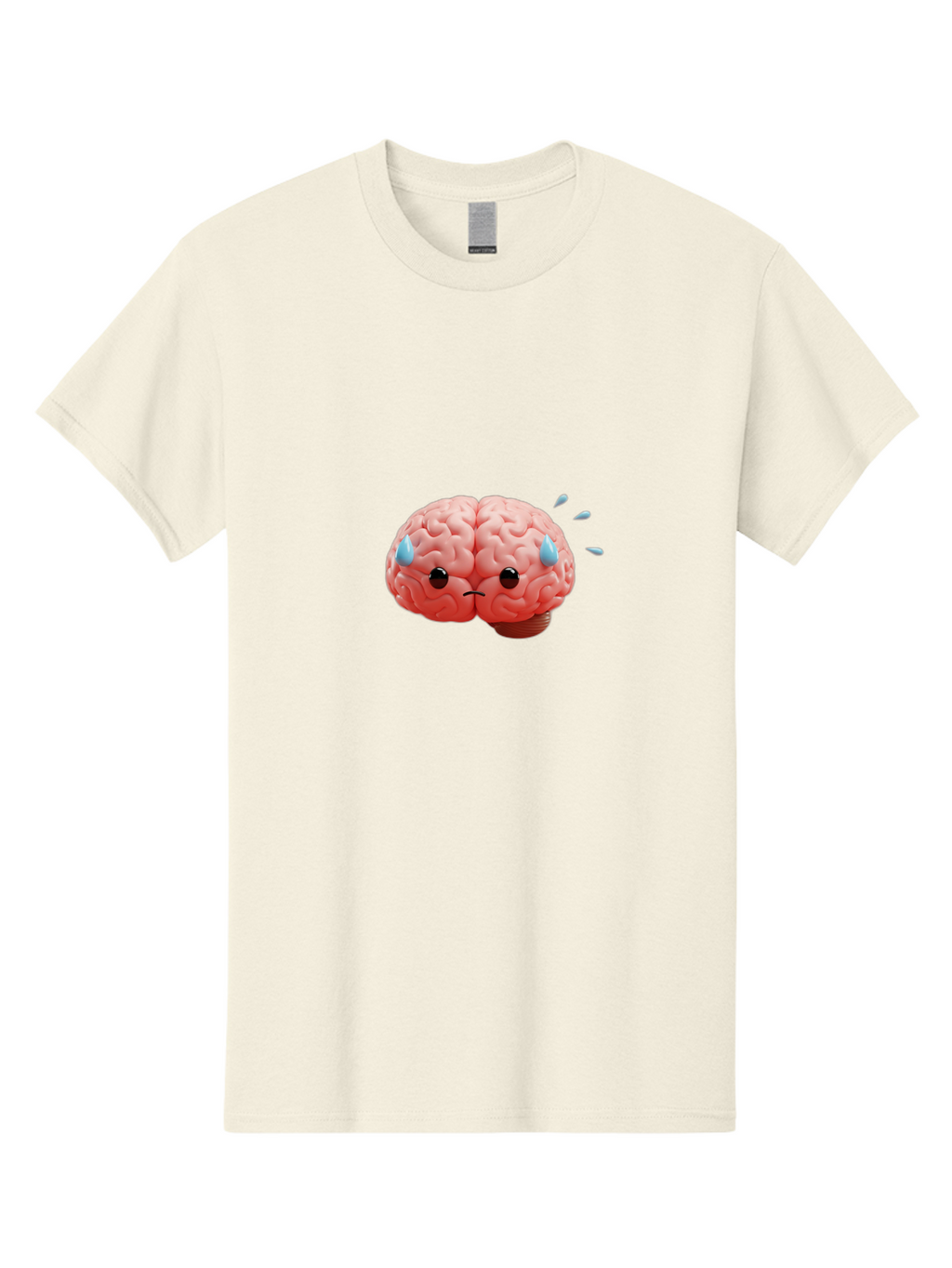 Sad-Brain-1 Men'S Graphic Tee, 100% Cotton, Comfortable Casual Summer Wear, Machine Washable, Sad Brain, Brain With Face, Frowning Brain, Frustrated Thinking, Mental Health, Emotional Brain, Crying Brain, Sad Emotions, Brain Drain, Bab367