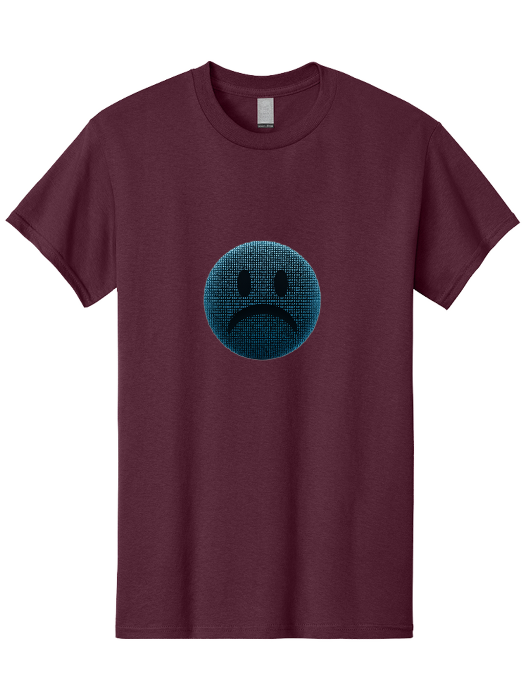Sad-Face Men'S Graphic Tee, 100% Cotton, Comfortable Casual Summer Wear, Machine Washable, Sad Face Emoticon, Unhappy Expression, Displeased Emotion, Negative Sentiment, Frowning Face, Upset Feeling, Distressed Mood Bab372