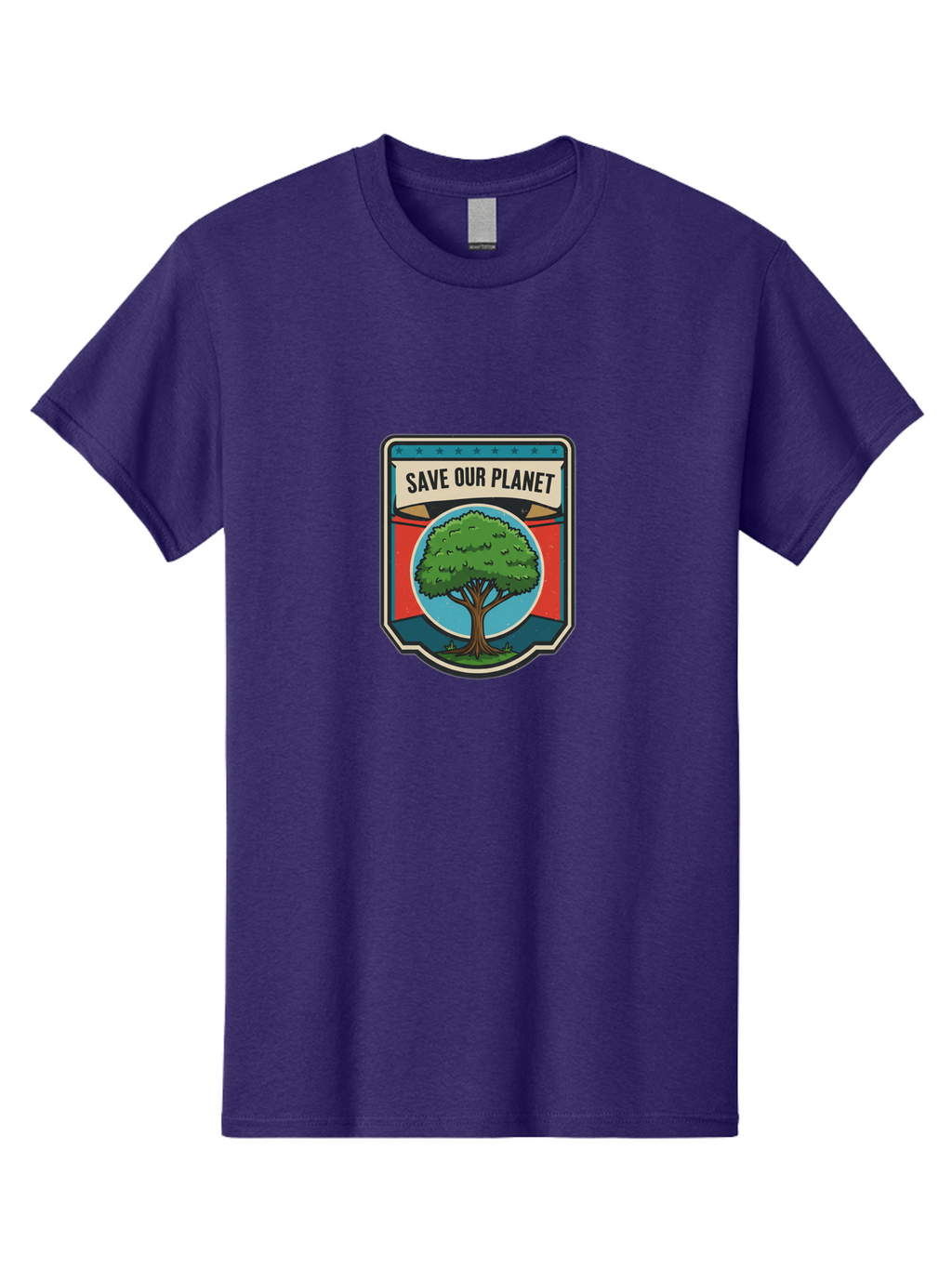 Save-Our-Planet-1 Men'S Graphic Tee, 100% Cotton, Comfortable Casual Summer Wear, Machine Washable, Eco-Friendly Logo, Tree Conservation, Environmental Protection, Green Initiative, Save The Planet, Eco Activism, Earth Day Symbol Bab377
