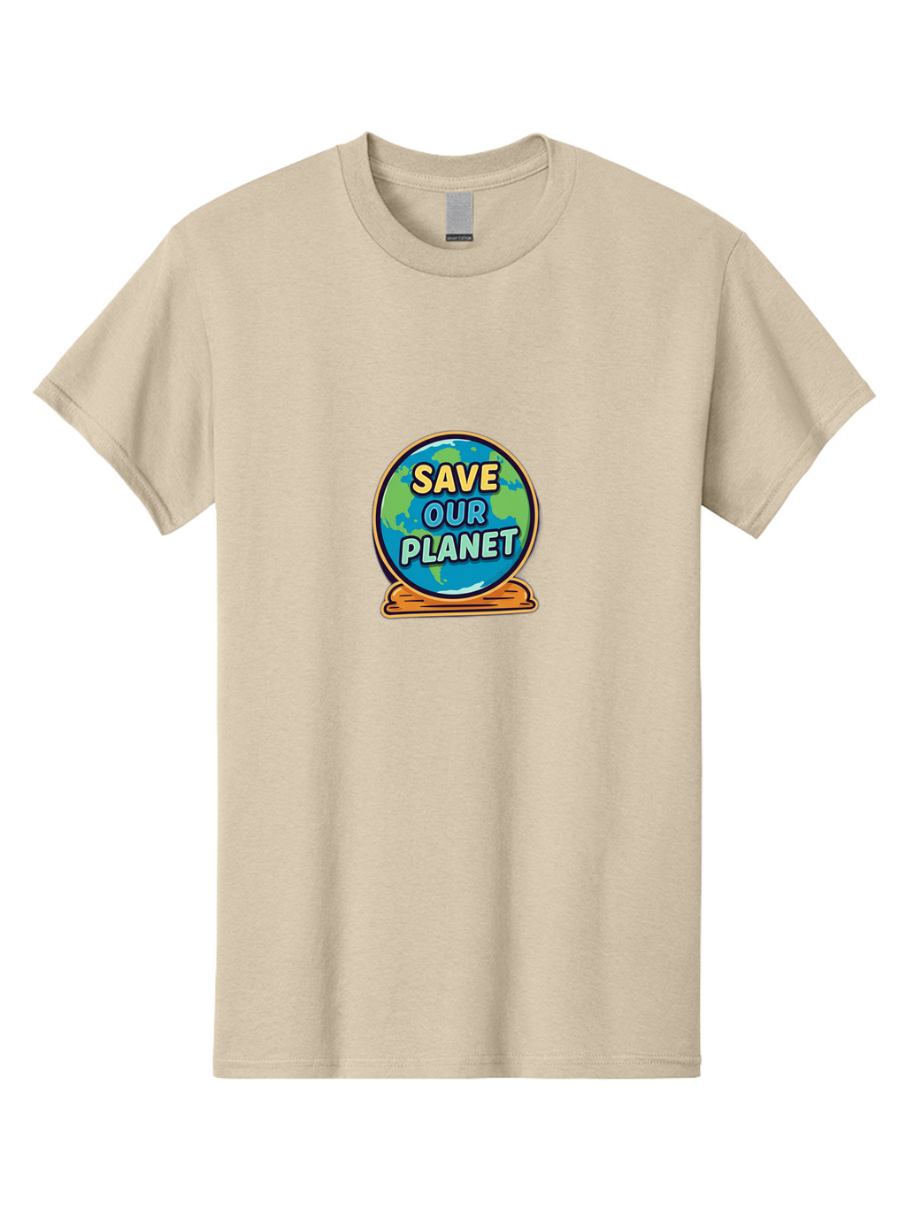 Save-Our-Planet-2 Men'S Graphic Tee, 100% Cotton, Comfortable Casual Summer Wear, Machine Washable, Globe With Save Our Planet Text, Eco-Friendly Message, Environmental Awareness, Earth Conservation, Sustainability, Global Unity, Bab378
