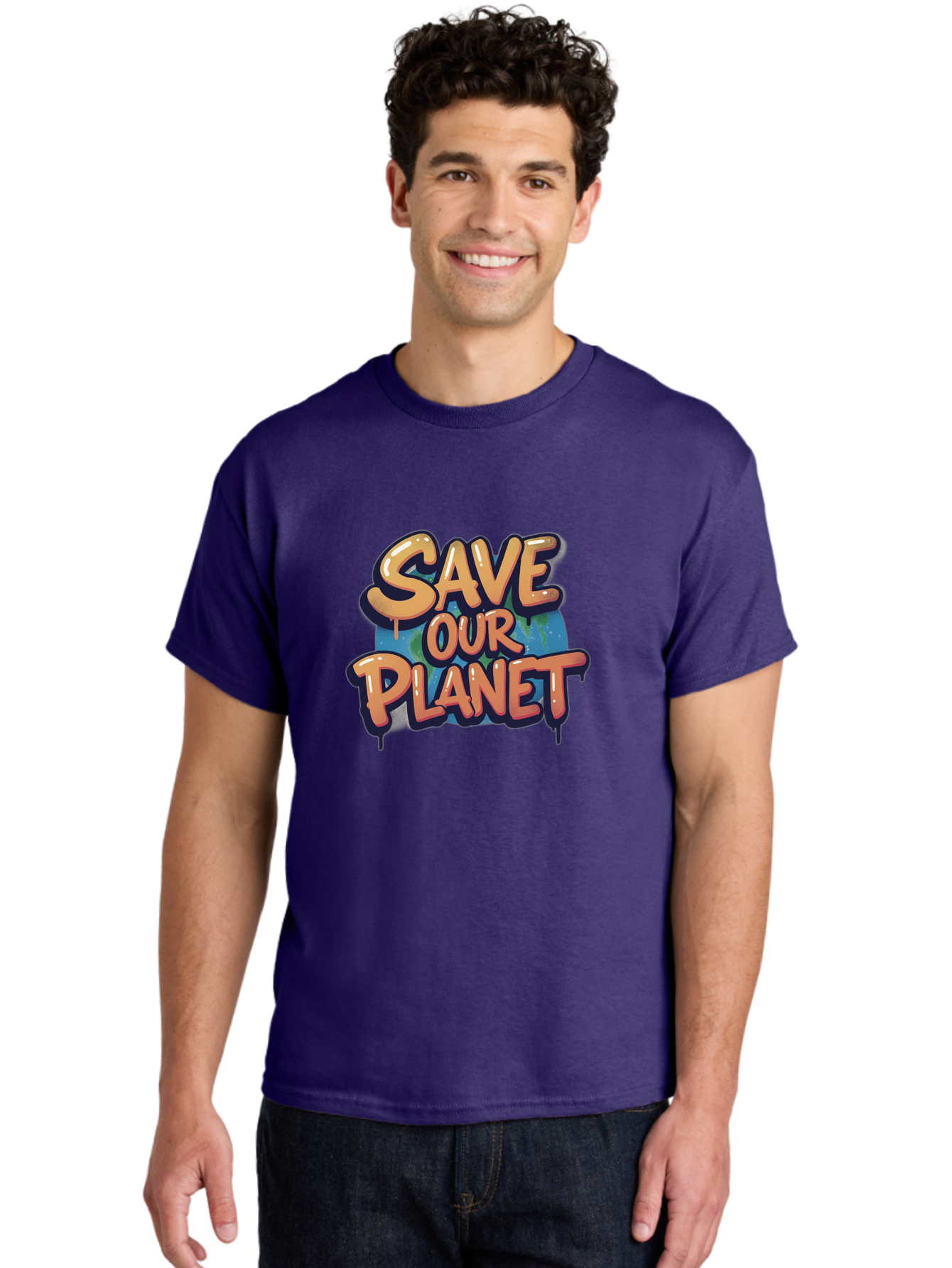 Save-Our-Planet-7 Men'S Graphic Tee, 100% Cotton, Comfortable Casual Summer Wear, Machine Washable, Save The Planet, Eco Friendly, Environmental Awareness, Sustainability, Climate Change, Earth Protection, Green Movement, Conservation Efforts, Bab383