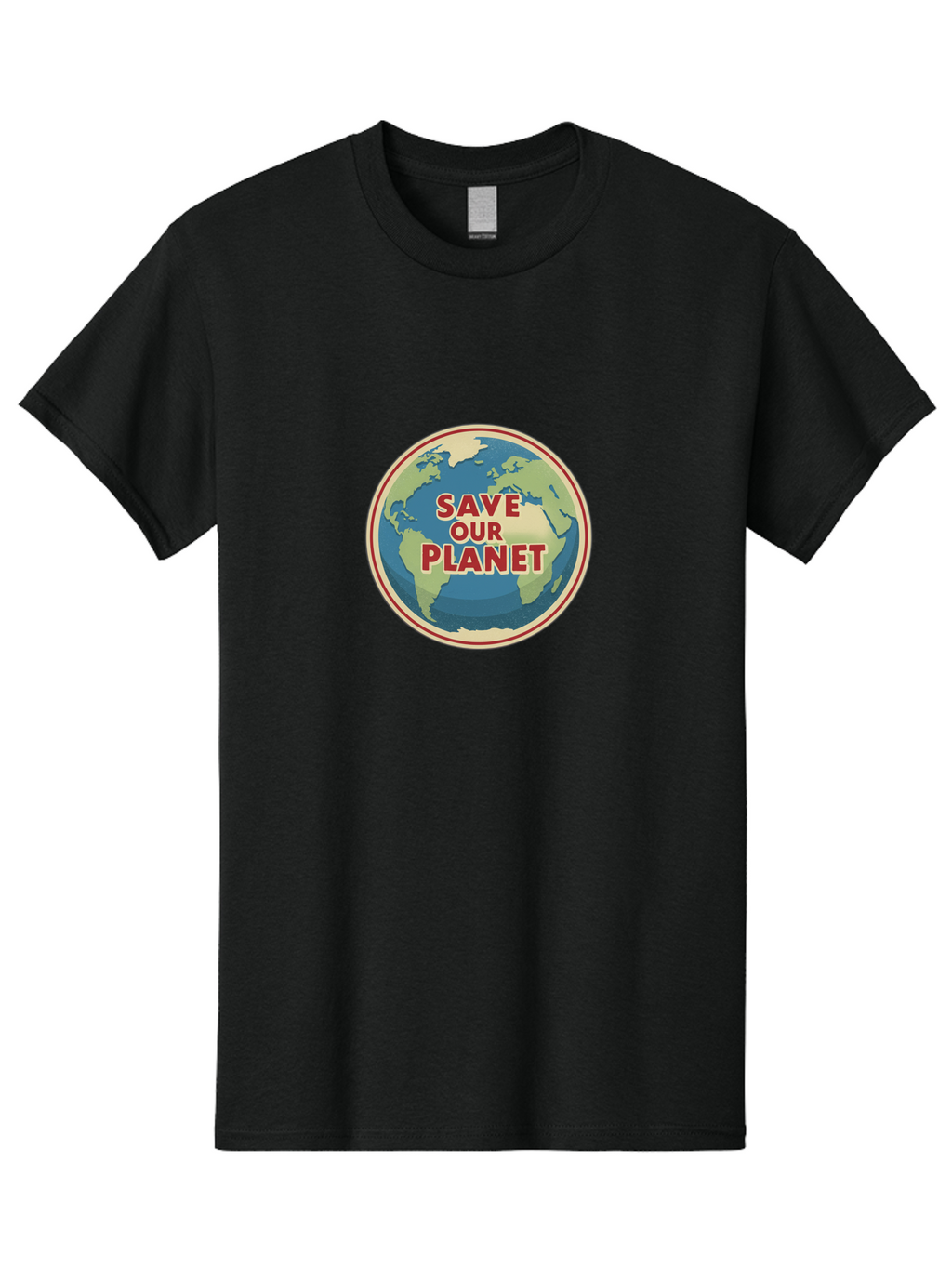 Save-Our-Planet-8 Men'S Graphic Tee, 100% Cotton, Comfortable Casual Summer Wear, Machine Washable, Globe With Save Our Planet Text, Environmental Awareness, Eco-Friendly Message, Save The Earth, Conservation, Sustainability, Eco Activism, Bab384