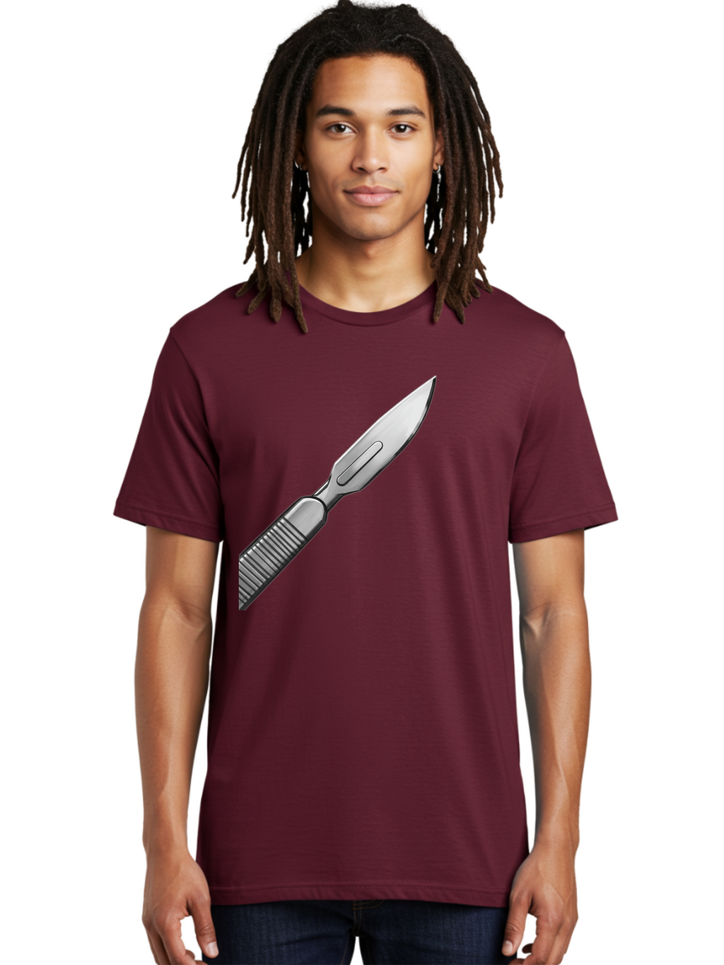 Scalpel Men'S Graphic Tee, 100% Cotton, Comfortable Casual Summer Wear, Machine Washable, Surgical Scalpel, Medical Tool, Sharp Blade, Stainless Steel, Precision Instrument, Surgical Equipment, Medical Illustration Bab386