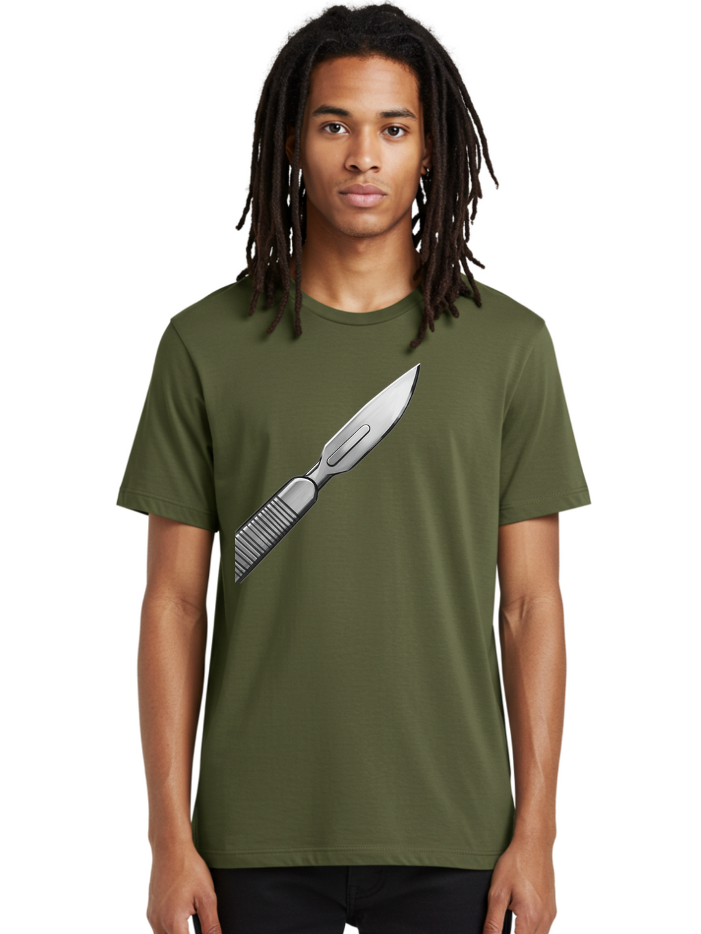 Scalpel Men'S Graphic Tee, 100% Cotton, Comfortable Casual Summer Wear, Machine Washable, Surgical Scalpel, Medical Tool, Sharp Blade, Stainless Steel, Precision Instrument, Surgical Equipment, Medical Illustration Bab386