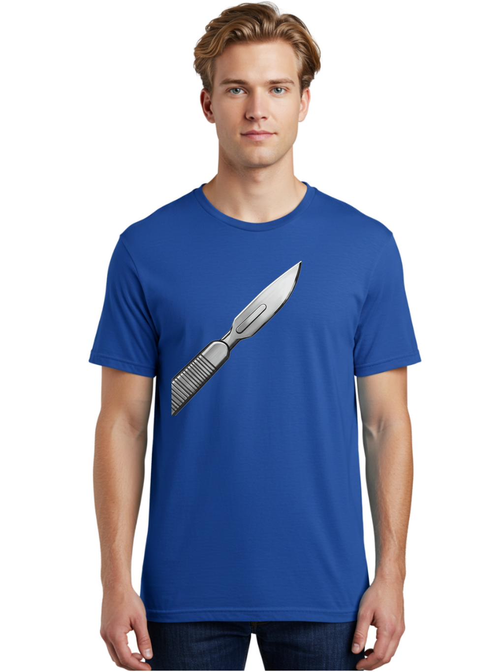 Scalpel Men'S Graphic Tee, 100% Cotton, Comfortable Casual Summer Wear, Machine Washable, Surgical Scalpel, Medical Tool, Sharp Blade, Stainless Steel, Precision Instrument, Surgical Equipment, Medical Illustration Bab386