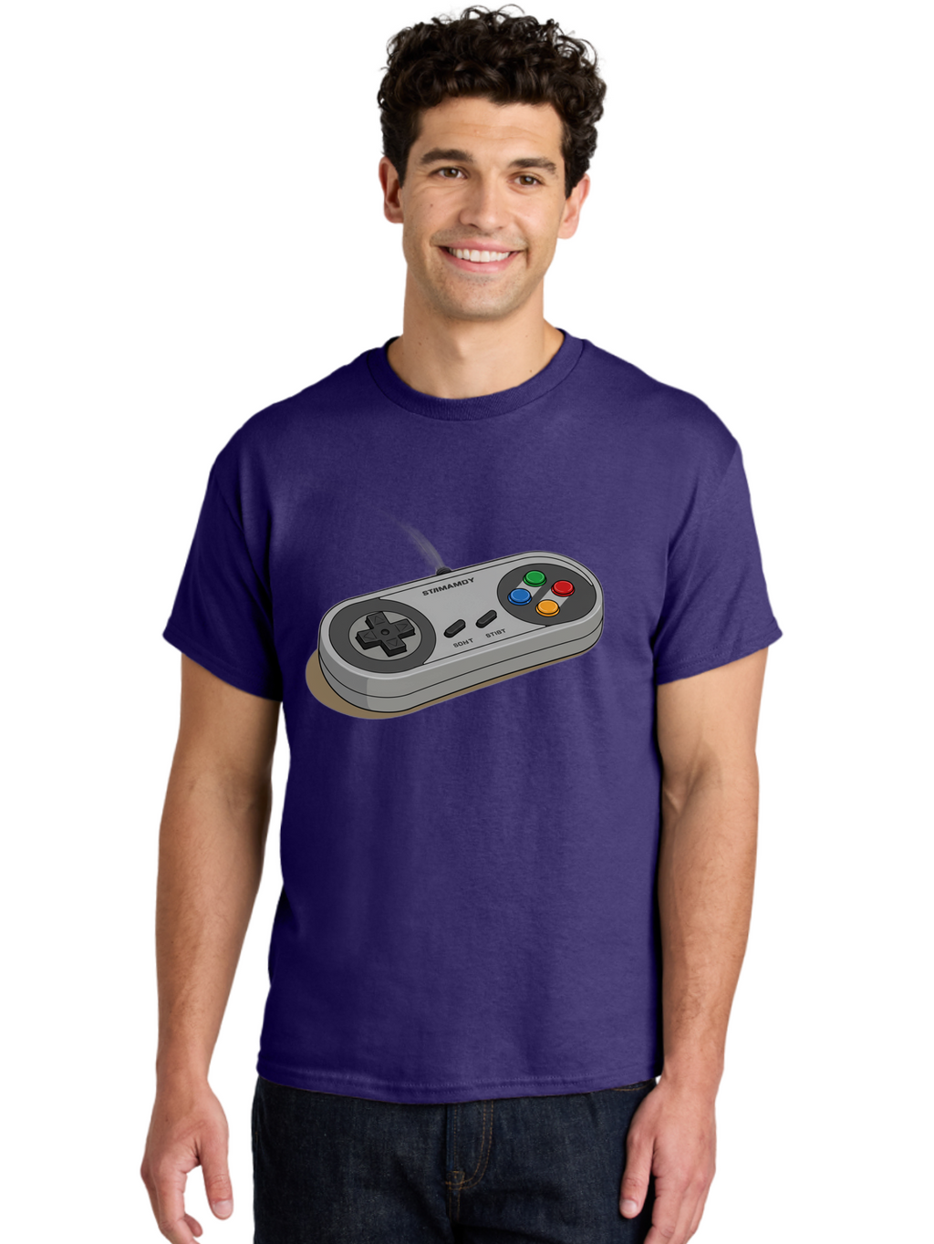 Sega-Stormd6Y-Gamepad Men'S Graphic Tee, 100% Cotton, Comfortable Casual Summer Wear, Machine Washable, Classic Gamepad, Sega Game Controller, Retro Gaming, Gamepad Design, 90S Gaming Nostalgia, Vintage Gaming, Gaming Peripherals, Bab389