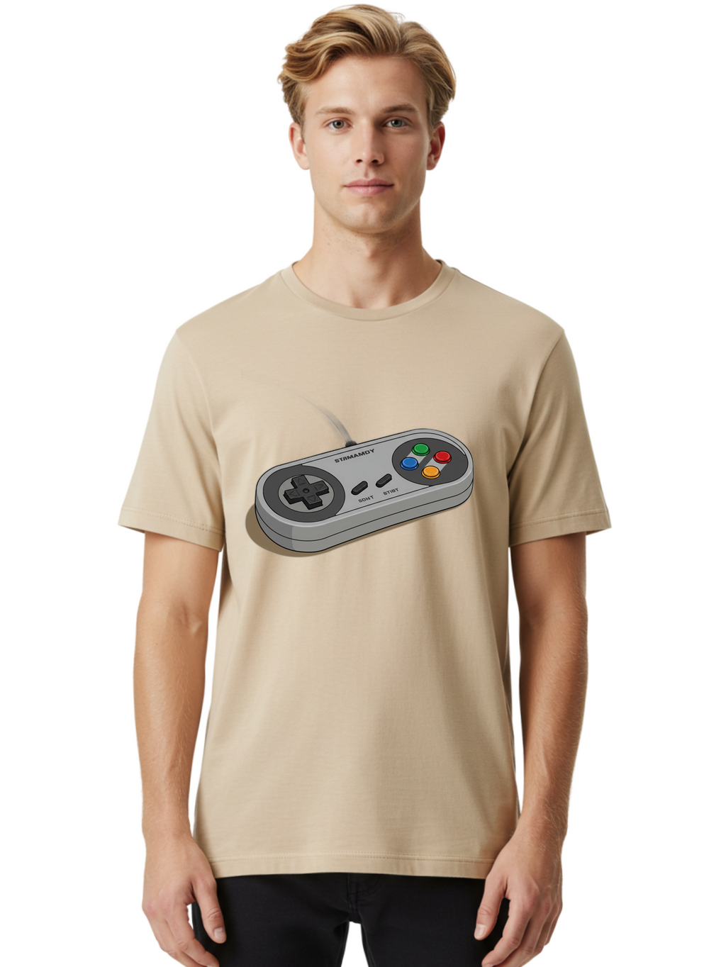 Sega-Stormd6Y-Gamepad Men'S Graphic Tee, 100% Cotton, Comfortable Casual Summer Wear, Machine Washable, Classic Gamepad, Sega Game Controller, Retro Gaming, Gamepad Design, 90S Gaming Nostalgia, Vintage Gaming, Gaming Peripherals, Bab389