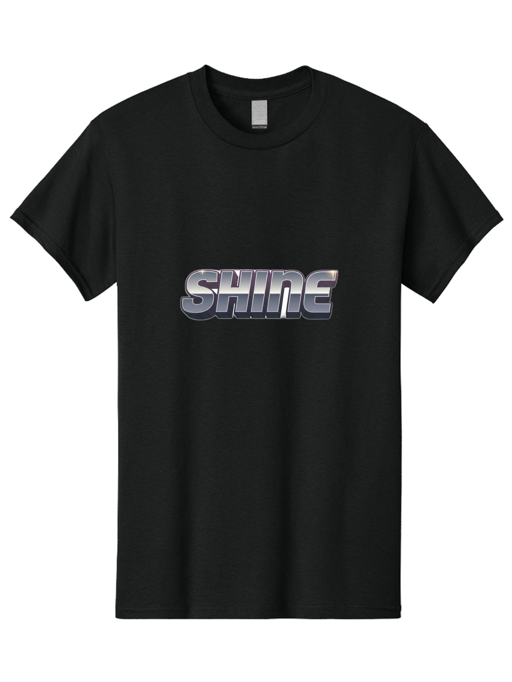 Shine Men'S Graphic Tee, 100% Cotton, Comfortable Casual Summer Wear, Machine Washable, Shine, Motivational Quote, Inspirational Words, Positivity, Empowerment, Silver Text, 3D Effect, Bold Font, Modern Design Bab392