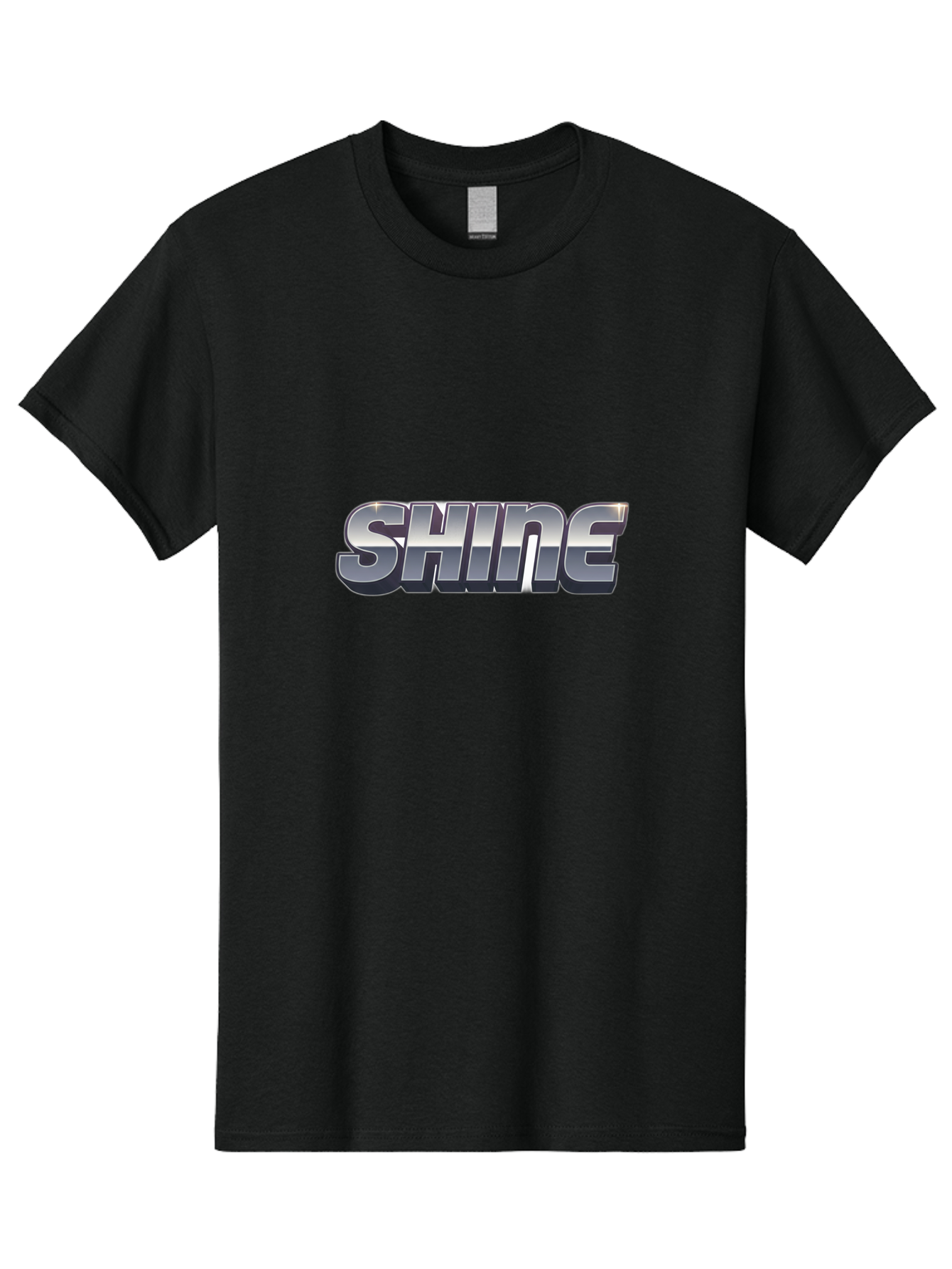 Shine Men'S Graphic Tee, 100% Cotton, Comfortable Casual Summer Wear, Machine Washable, Shine, Motivational Quote, Inspirational Words, Positivity, Empowerment, Silver Text, 3D Effect, Bold Font, Modern Design Bab392