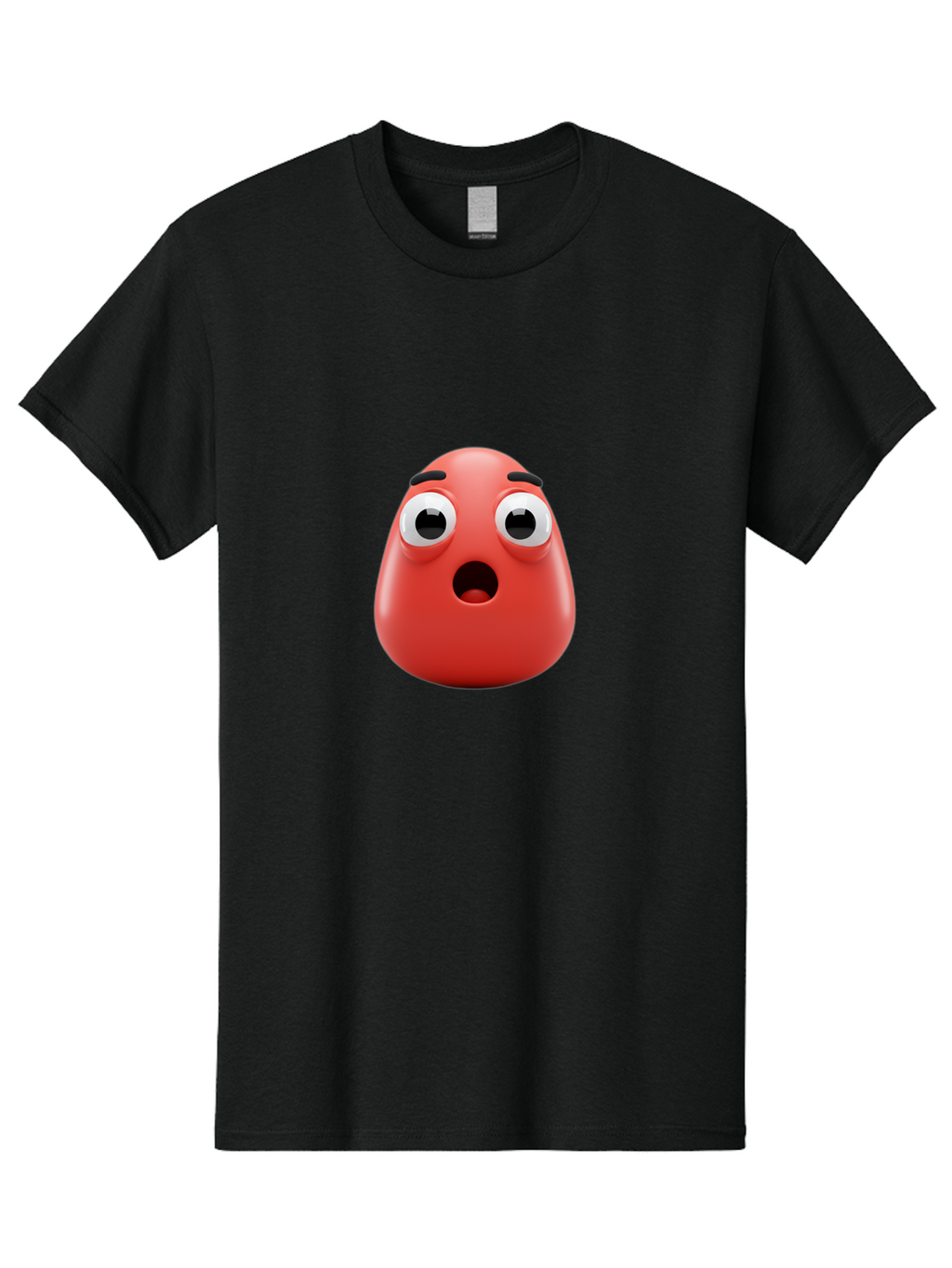 Shocked-Emoji Men'S Graphic Tee, 100% Cotton, Comfortable Casual Summer Wear, Machine Washable, Shocked Face, Surprised Expression, Cartoon Emoji, Red Color, Eyebrow Raised, Mouth Agape, Astonished Look, Funny Face, Emoticon, 3D Rendering, Bab393