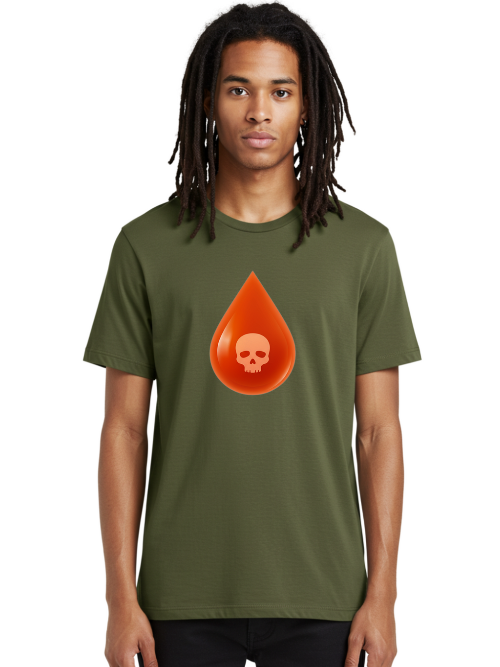 Skull-Drop Men'S Graphic Tee, 100% Cotton, Comfortable Casual Summer Wear, Machine Washable, Skull Symbol, Poison Warning, Danger Sign, Toxic Liquid, Hazardous Substance, Danger Alert, Warning Sign Bab398