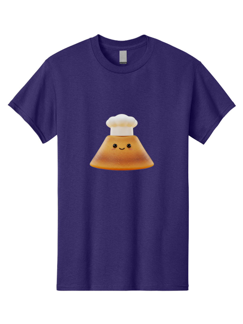 Smiling-Pancake Men'S Graphic Tee, 100% Cotton, Comfortable Casual Summer Wear, Machine Washable, Smiling Pancake, Chef Hat, Cartoon Style, Cute Breakfast Food, Fluffy Pancake, Adorable Character, Funny Face, Kawaii Culture, Breakfast Theme, Bab425