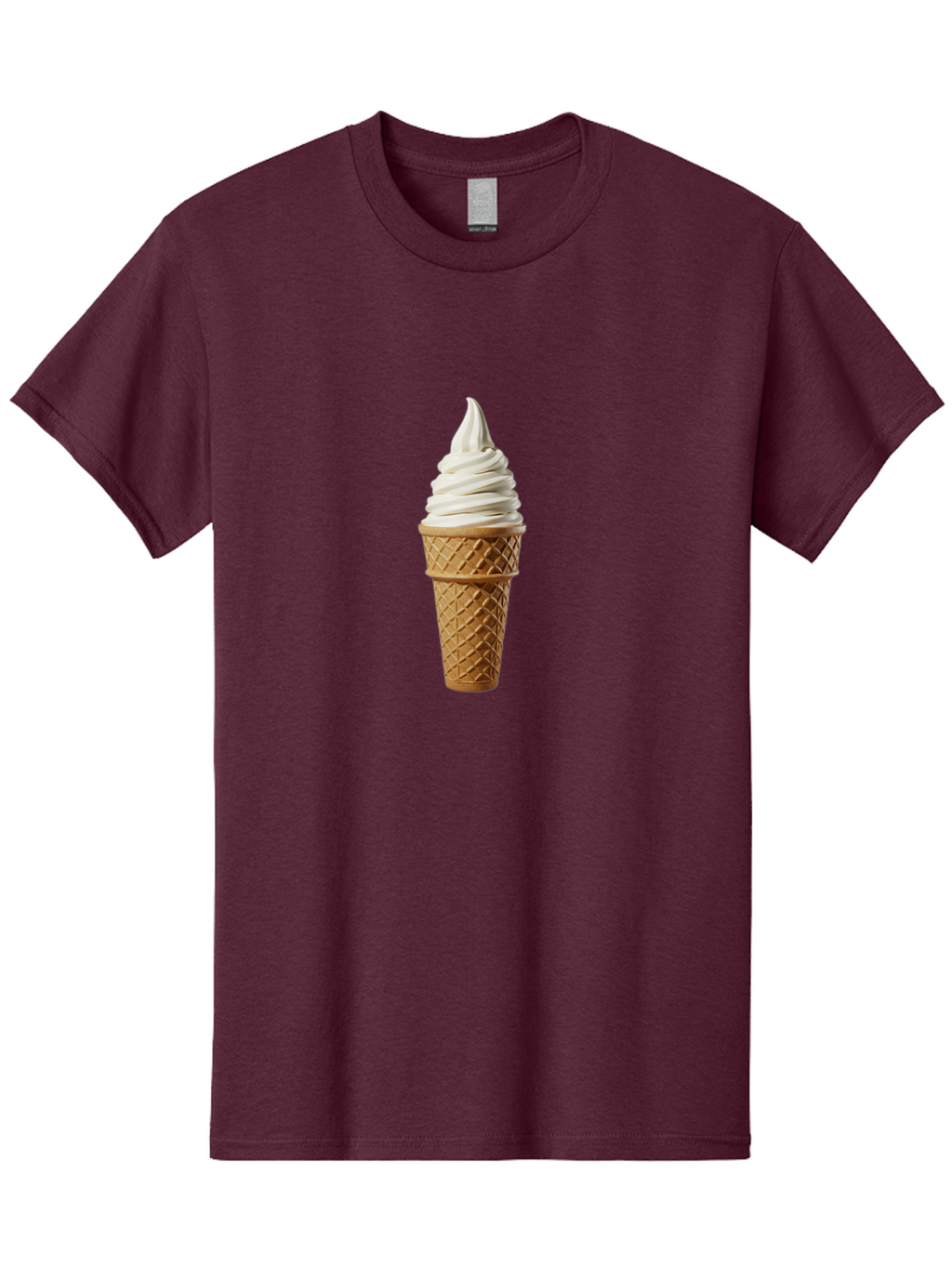 Soft-Serve-Ice-Cream Men'S Graphic Tee, 100% Cotton, Comfortable Casual Summer Wear, Machine Washable, Soft Serve Ice Cream, Waffle Cone, Vanilla Ice Cream, Frozen Treat, Sweet Indulgence, Creamy Texture, Ice Cream Cone, Summer Dessert Bab436