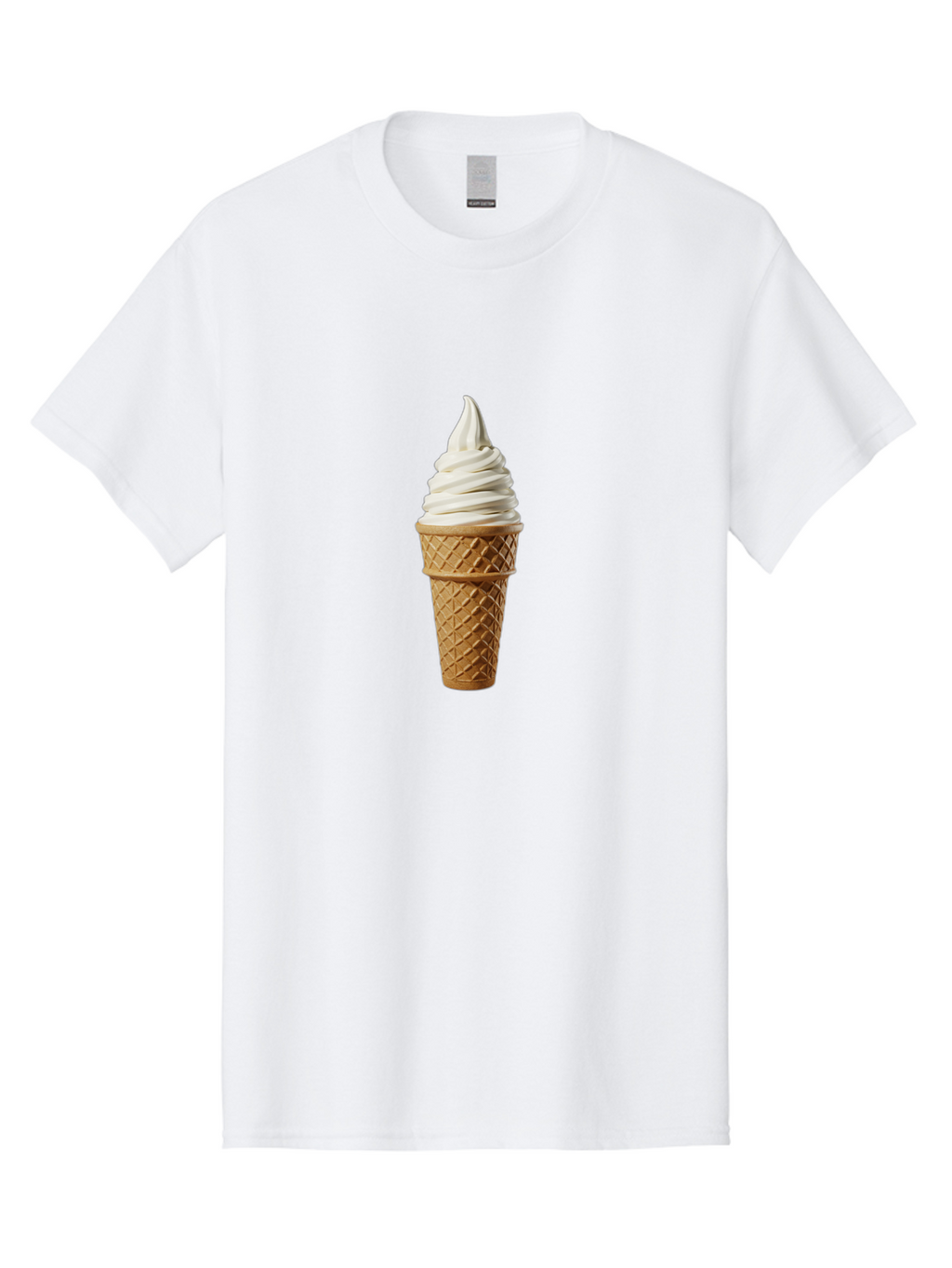 Soft-Serve-Ice-Cream Men'S Graphic Tee, 100% Cotton, Comfortable Casual Summer Wear, Machine Washable, Soft Serve Ice Cream, Waffle Cone, Vanilla Ice Cream, Frozen Treat, Sweet Indulgence, Creamy Texture, Ice Cream Cone, Summer Dessert Bab436