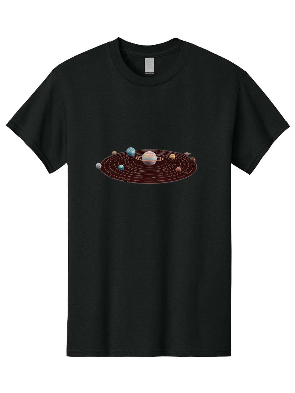Solar-System Men'S Graphic Tee, 100% Cotton, Comfortable Casual Summer Wear, Machine Washable, Planets In Orbit, Solar System Illustration, Celestial Bodies, Jupiter With Stripes, Planetary Alignment, Astronomy Graphic, Space Exploration Bab438