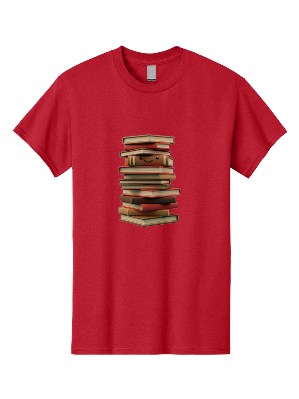 Stack-Of-Books Men'S Graphic Tee, 100% Cotton, Comfortable Casual Summer Wear, Machine Washable, Pile Of Books, Book Stack, Reading Material, Learning Resources, Education, Knowledge, Literature, Novel, Textbook, Happy Book Bab446