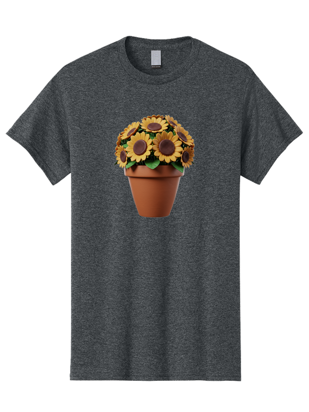 Sunflowers-In-Terracotta-Pot Men'S Graphic Tee, 100% Cotton, Comfortable Casual Summer Wear, Machine Washable, Sunflowers In Terracotta Pot, Yellow Flowers, Floral Arrangement, Potted Plants, Garden Decor, Home Decor, Artificial Flowers, Bab479