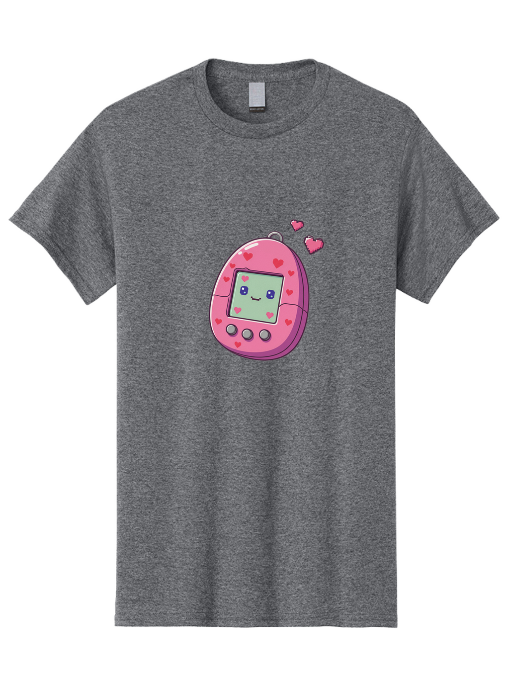 Tamagotchi-1 Men'S Graphic Tee, 100% Cotton, Comfortable Casual Summer Wear, Machine Washable, Pink Digital Pet, Heart Designs, Cute Character, Cartoon Style, Nostalgic Toy, Retro Gaming, 90S Kids, Digital Creature Bab490