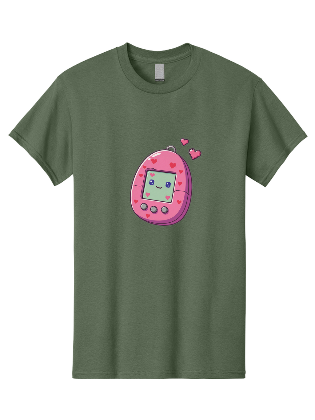Tamagotchi-1 Men'S Graphic Tee, 100% Cotton, Comfortable Casual Summer Wear, Machine Washable, Pink Digital Pet, Heart Designs, Cute Character, Cartoon Style, Nostalgic Toy, Retro Gaming, 90S Kids, Digital Creature Bab490