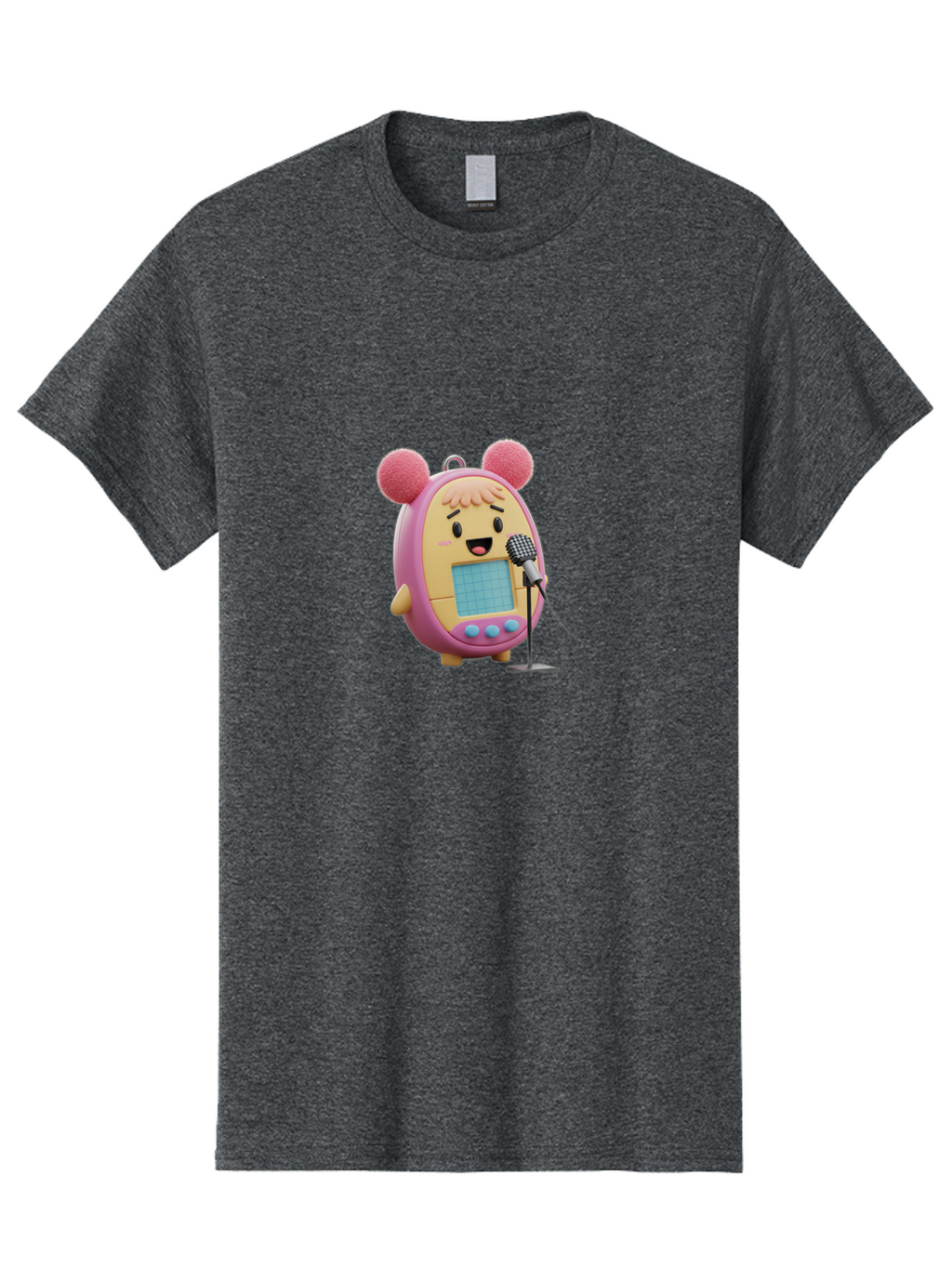 Tamagotchi-12 Men'S Graphic Tee, 100% Cotton, Comfortable Casual Summer Wear, Machine Washable, Tamagotchi Character, Singing Into Microphone, Cute Digital Pet, Pop Culture Icon, Retro Toy, Fun And Playful, Kawaii Character, Singing With Joy Bab493