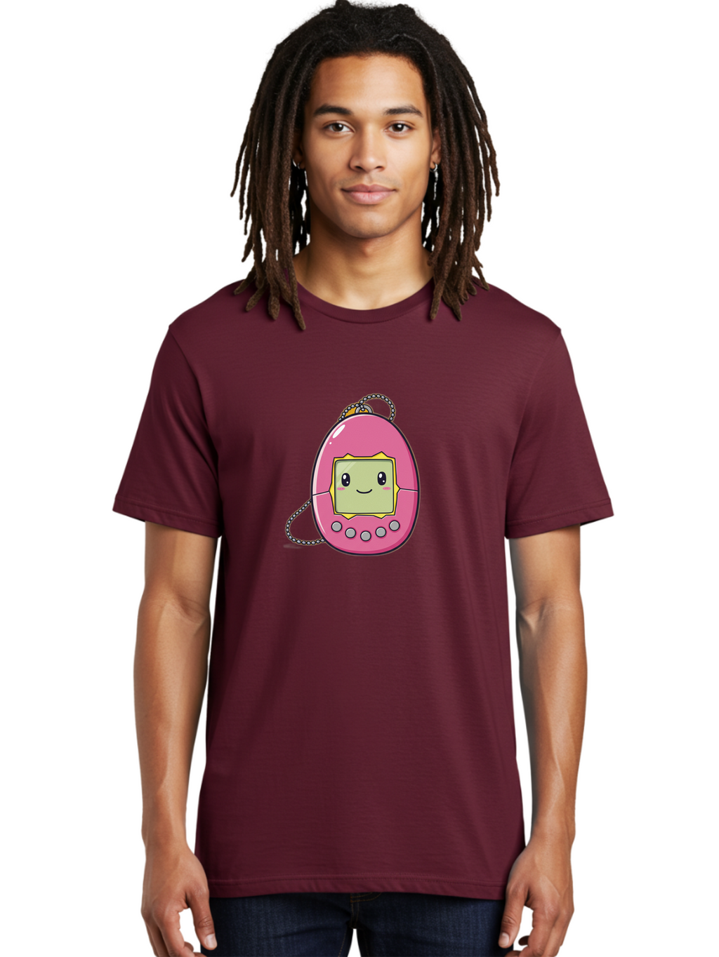Tamagotchi-14 Men'S Graphic Tee, 100% Cotton, Comfortable Casual Summer Wear, Machine Washable, Digital Pet, Pink Tamagotchi, Cartoon Character, Cute Design, Retro Toy, Nostalgic, Kawaii, Handheld Game, Fun, Entertainment, 90S Kids, Bab495