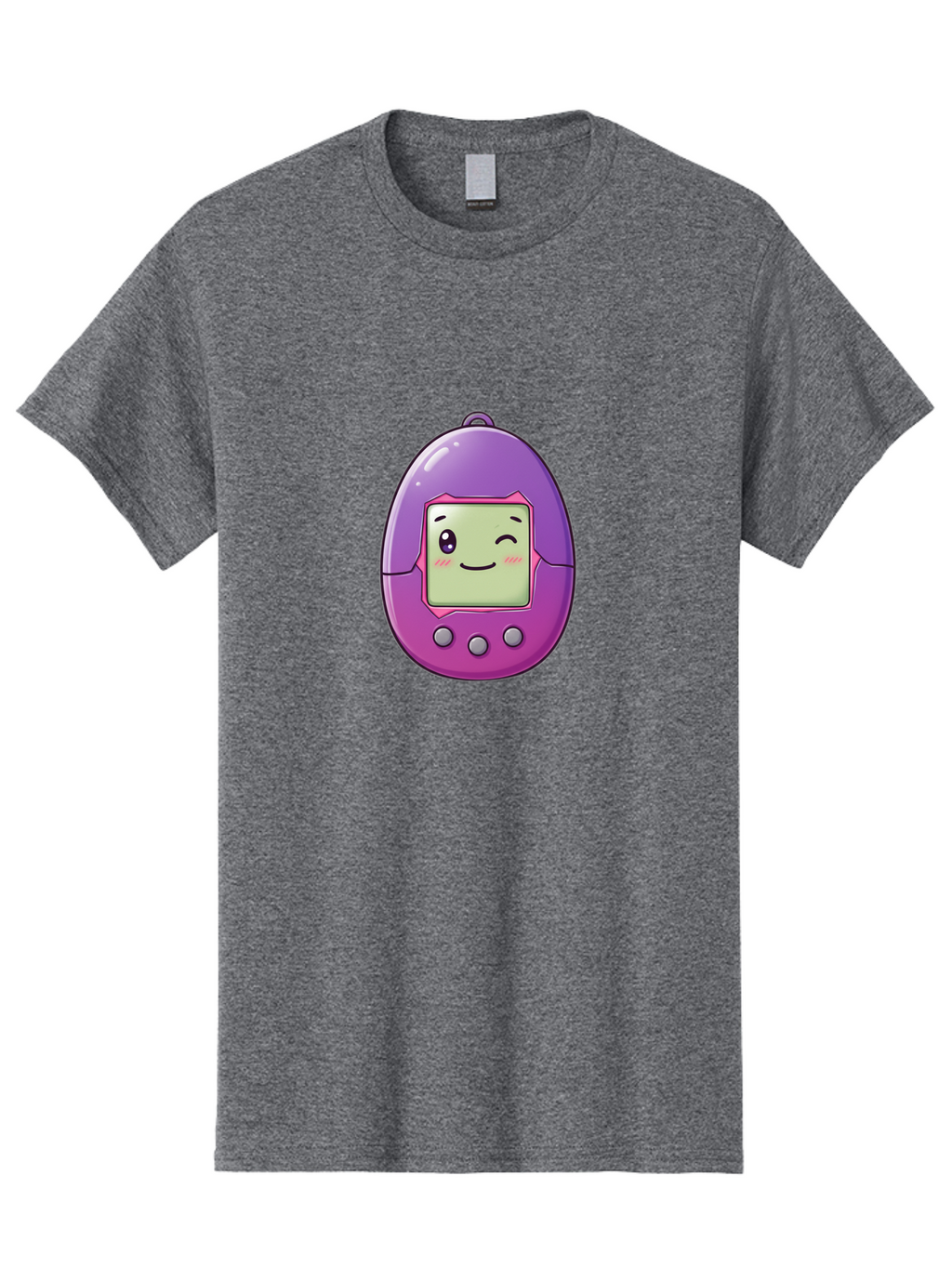 Tamagotchi-2 Men'S Graphic Tee, 100% Cotton, Comfortable Casual Summer Wear, Machine Washable, Digital Pet, Cartoon Character, Kawaii Culture, Retro Gaming, Nostalgic Toy, Egg-Shaped Device, Purple And Pink, Cute Design, 90S Nostalgia, Bab496