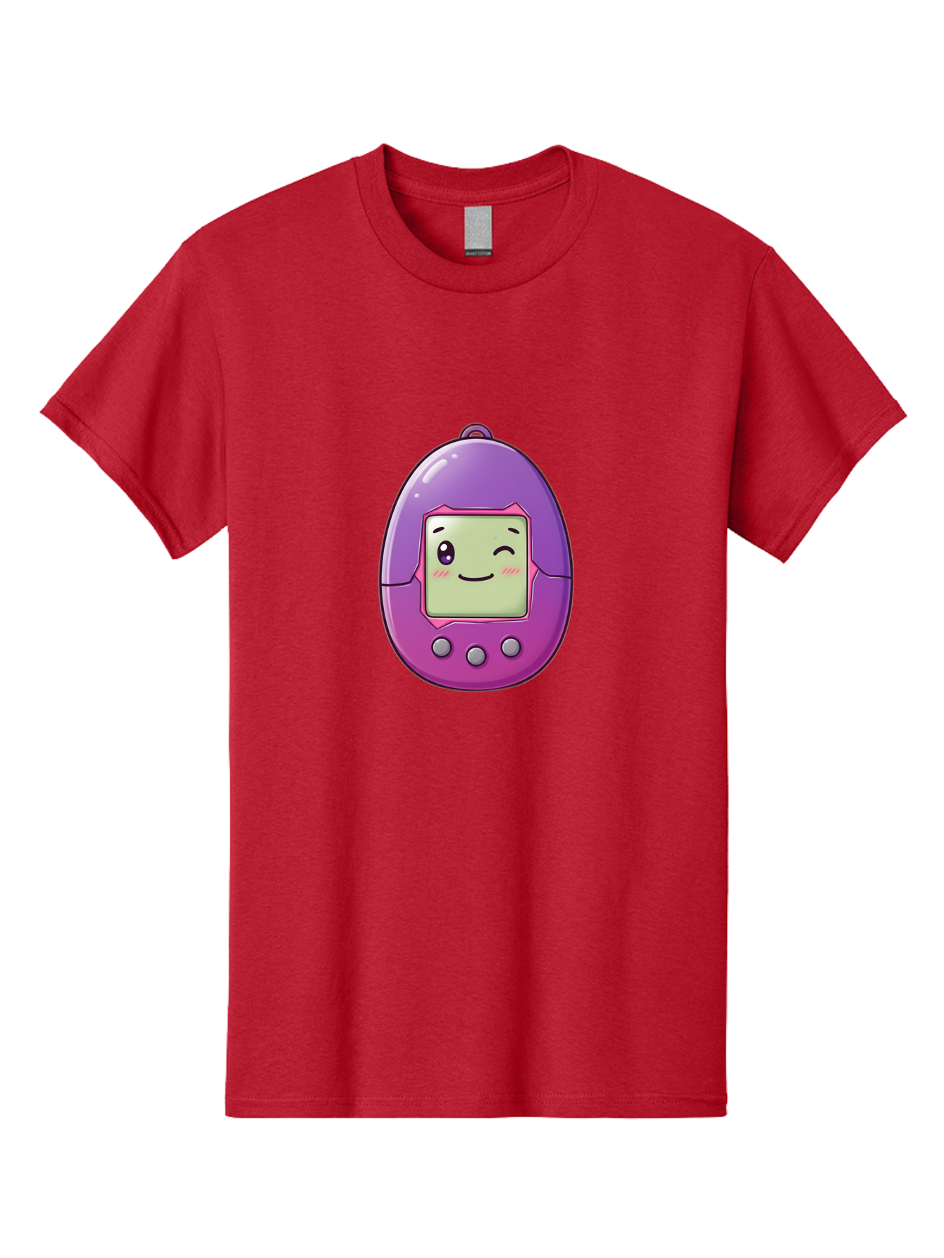 Tamagotchi-2 Men'S Graphic Tee, 100% Cotton, Comfortable Casual Summer Wear, Machine Washable, Digital Pet, Cartoon Character, Kawaii Culture, Retro Gaming, Nostalgic Toy, Egg-Shaped Device, Purple And Pink, Cute Design, 90S Nostalgia, Bab496