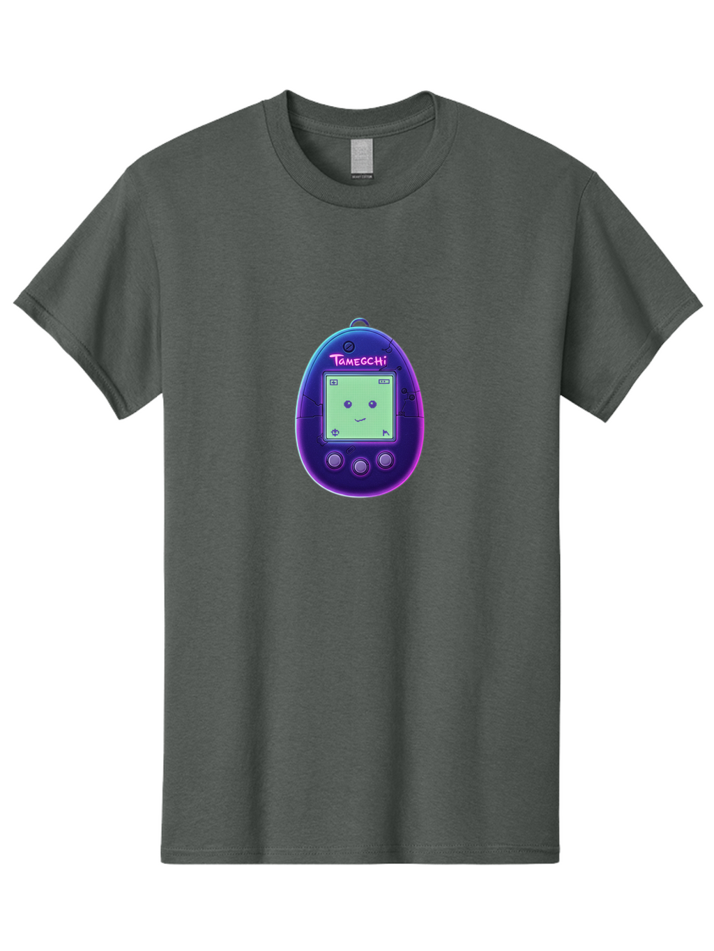 Tamagotchi-4 Men'S Graphic Tee, 100% Cotton, Comfortable Casual Summer Wear, Machine Washable, Retro Digital Pet, Handheld Game, Nostalgic Tech, Purple Egg-Shaped Device, Cute Character, Gaming Nostalgia, 90S Kids, Retro Gaming Culture Bab498