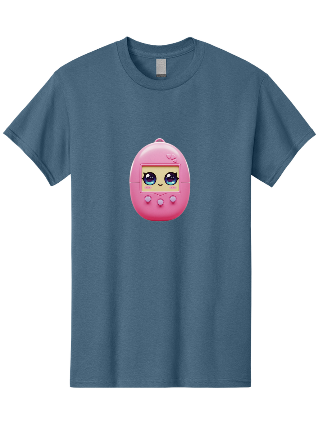 Tamagotchi-6 Men'S Graphic Tee, 100% Cotton, Comfortable Casual Summer Wear, Machine Washable, Pink Digital Pet, Cartoon Eyes, Kawaii Character, Nostalgia, Retro Gaming, Digital Creature Bab500