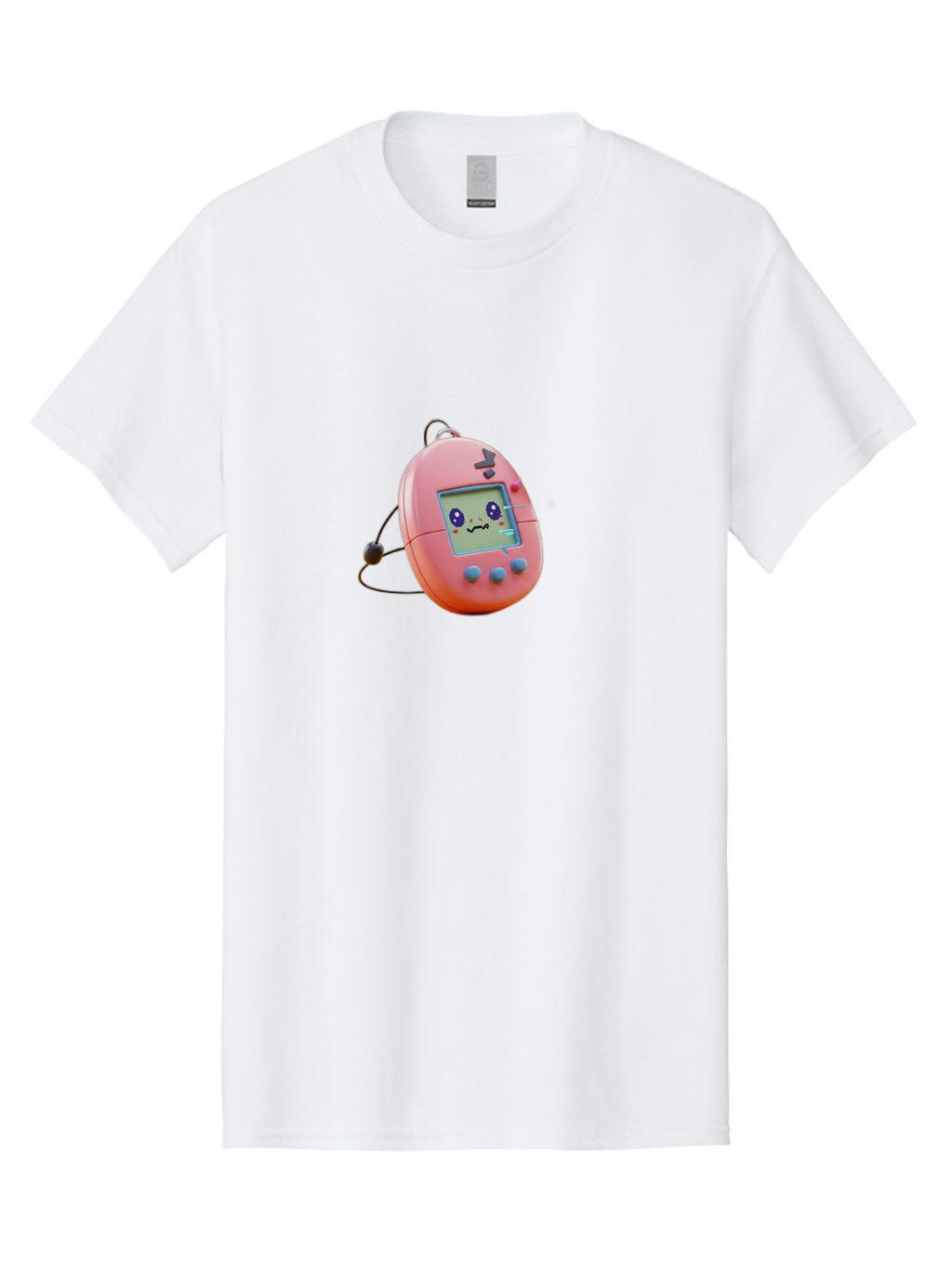 Tamagotchi-7 Men'S Graphic Tee, 100% Cotton, Comfortable Casual Summer Wear, Machine Washable, Retro Toy, Digital Pet, Pink Color, Cartoon Character, 90S Nostalgia, Handheld Game, Childrens Entertainment, Nostalgic Feelings, Fun Device Bab501