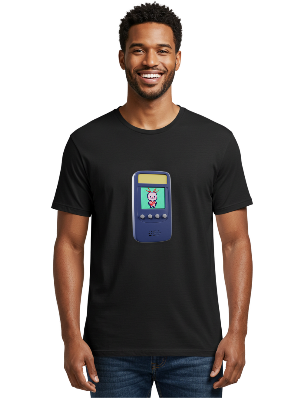 Tamagotchi Men'S Graphic Tee, 100% Cotton, Comfortable Casual Summer Wear, Machine Washable, Retro Digital Pet, Pixel Art, Vintage Toy, Nostalgic Technology, Handheld Game, Digital Creature, 90S Nostalgia Bab505
