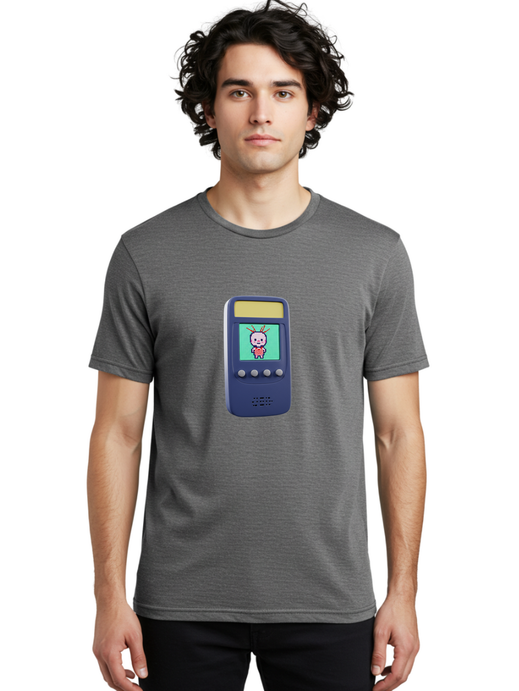 Tamagotchi Men'S Graphic Tee, 100% Cotton, Comfortable Casual Summer Wear, Machine Washable, Retro Digital Pet, Pixel Art, Vintage Toy, Nostalgic Technology, Handheld Game, Digital Creature, 90S Nostalgia Bab505
