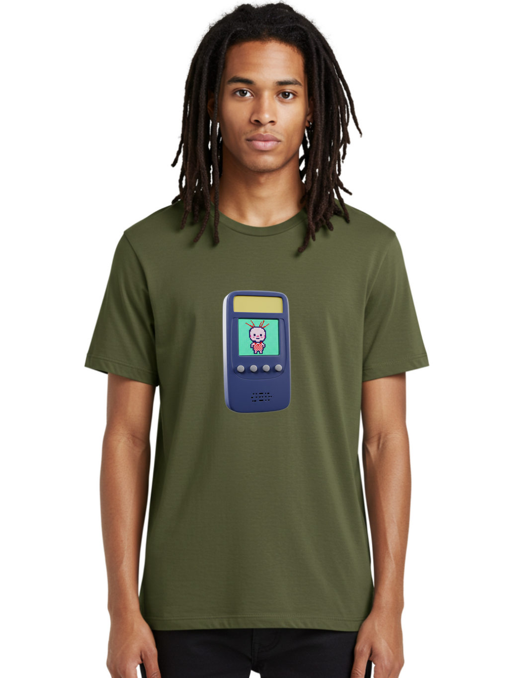 Tamagotchi Men'S Graphic Tee, 100% Cotton, Comfortable Casual Summer Wear, Machine Washable, Retro Digital Pet, Pixel Art, Vintage Toy, Nostalgic Technology, Handheld Game, Digital Creature, 90S Nostalgia Bab505
