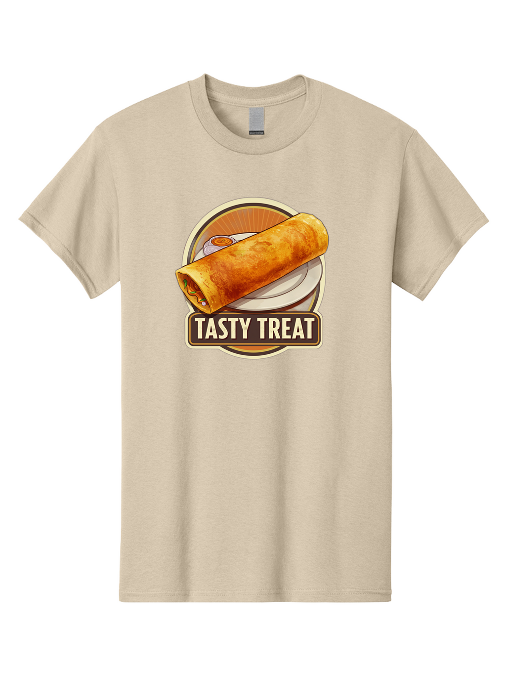 Tasty-Treat-10 Men'S Graphic Tee, 100% Cotton, Comfortable Casual Summer Wear, Machine Washable, Crispy Dosa, Savory Crepe, Indian Cuisine, Street Food, Tasty Treat, Foodie Delight, Authentic Flavors, Cultural Heritage Bab509