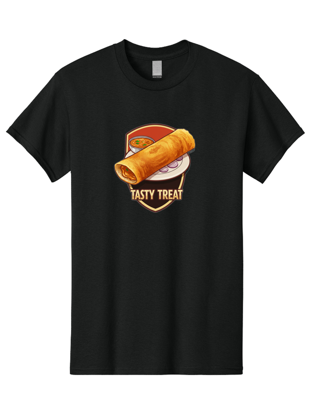 Tasty-Treat-4 Men'S Graphic Tee, 100% Cotton, Comfortable Casual Summer Wear, Machine Washable, South Indian Cuisine, Dosa On A Plate, Tasty Treat, Indian Food, Masala Dosa, Delicious Breakfast, Crispy Dosa, Flavorful Meal, Savory Dish Bab513