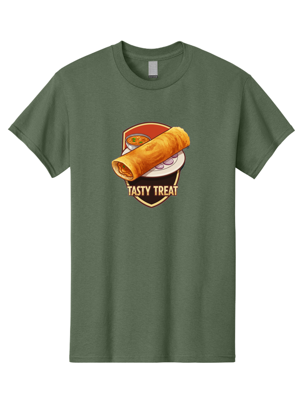 Tasty-Treat-4 Men'S Graphic Tee, 100% Cotton, Comfortable Casual Summer Wear, Machine Washable, South Indian Cuisine, Dosa On A Plate, Tasty Treat, Indian Food, Masala Dosa, Delicious Breakfast, Crispy Dosa, Flavorful Meal, Savory Dish Bab513