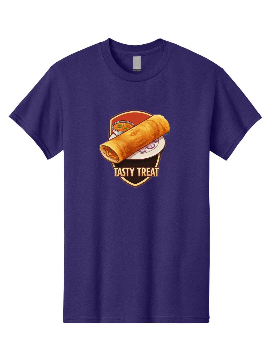 Tasty-Treat-4 Men'S Graphic Tee, 100% Cotton, Comfortable Casual Summer Wear, Machine Washable, South Indian Cuisine, Dosa On A Plate, Tasty Treat, Indian Food, Masala Dosa, Delicious Breakfast, Crispy Dosa, Flavorful Meal, Savory Dish Bab513