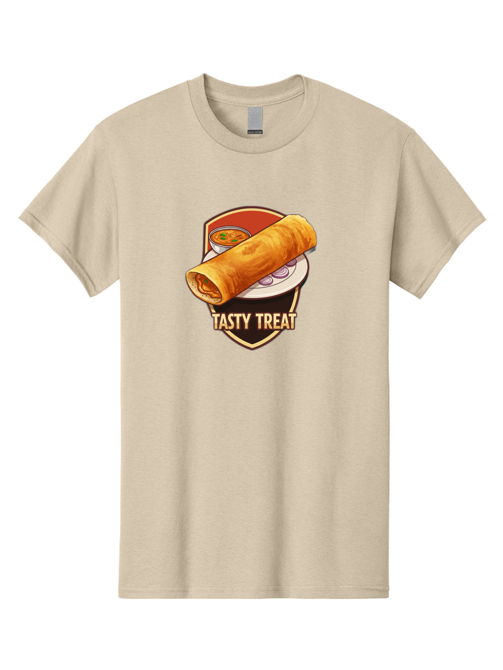Tasty-Treat-4 Men'S Graphic Tee, 100% Cotton, Comfortable Casual Summer Wear, Machine Washable, South Indian Cuisine, Dosa On A Plate, Tasty Treat, Indian Food, Masala Dosa, Delicious Breakfast, Crispy Dosa, Flavorful Meal, Savory Dish Bab513
