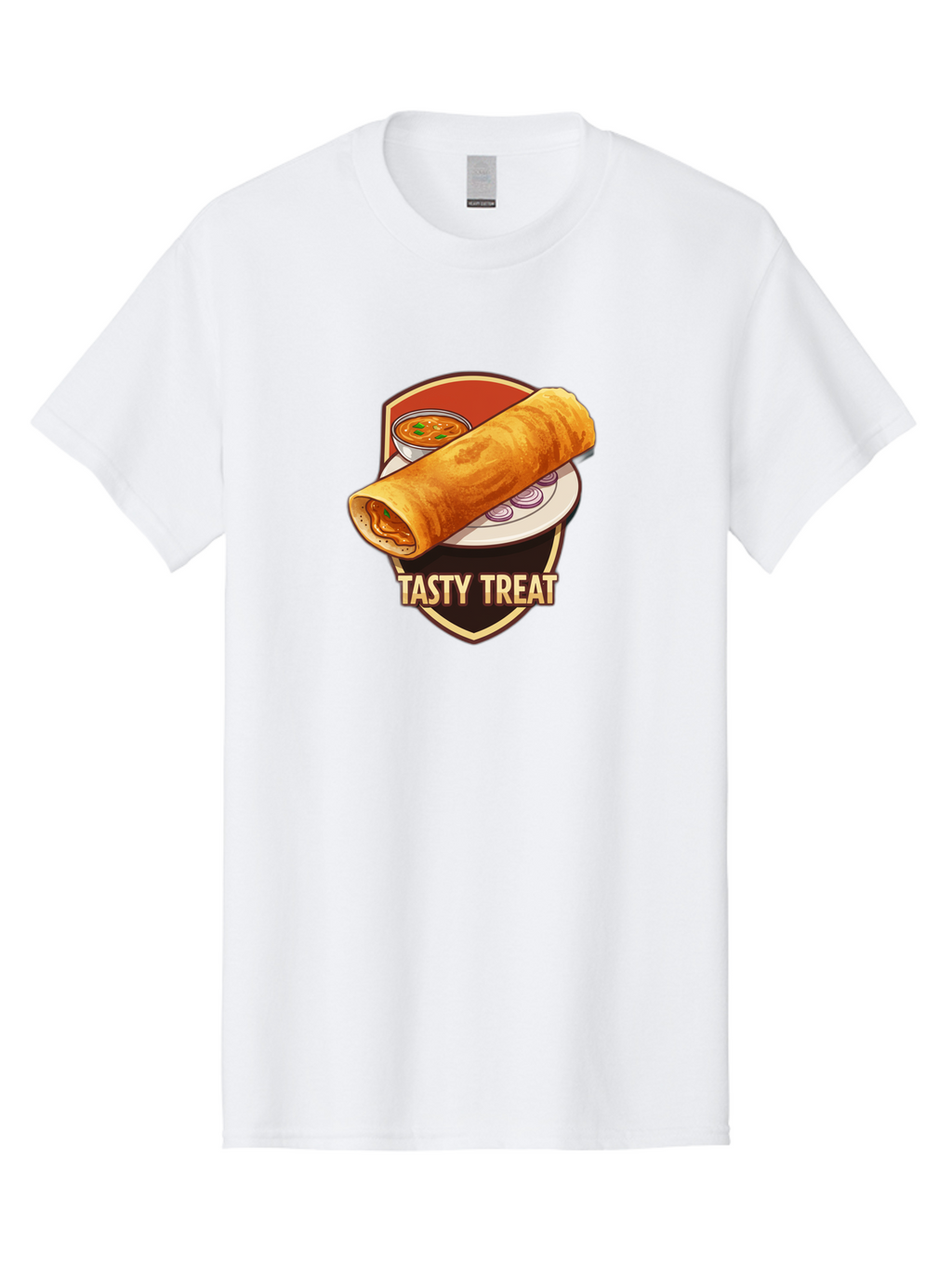 Tasty-Treat-4 Men'S Graphic Tee, 100% Cotton, Comfortable Casual Summer Wear, Machine Washable, South Indian Cuisine, Dosa On A Plate, Tasty Treat, Indian Food, Masala Dosa, Delicious Breakfast, Crispy Dosa, Flavorful Meal, Savory Dish Bab513