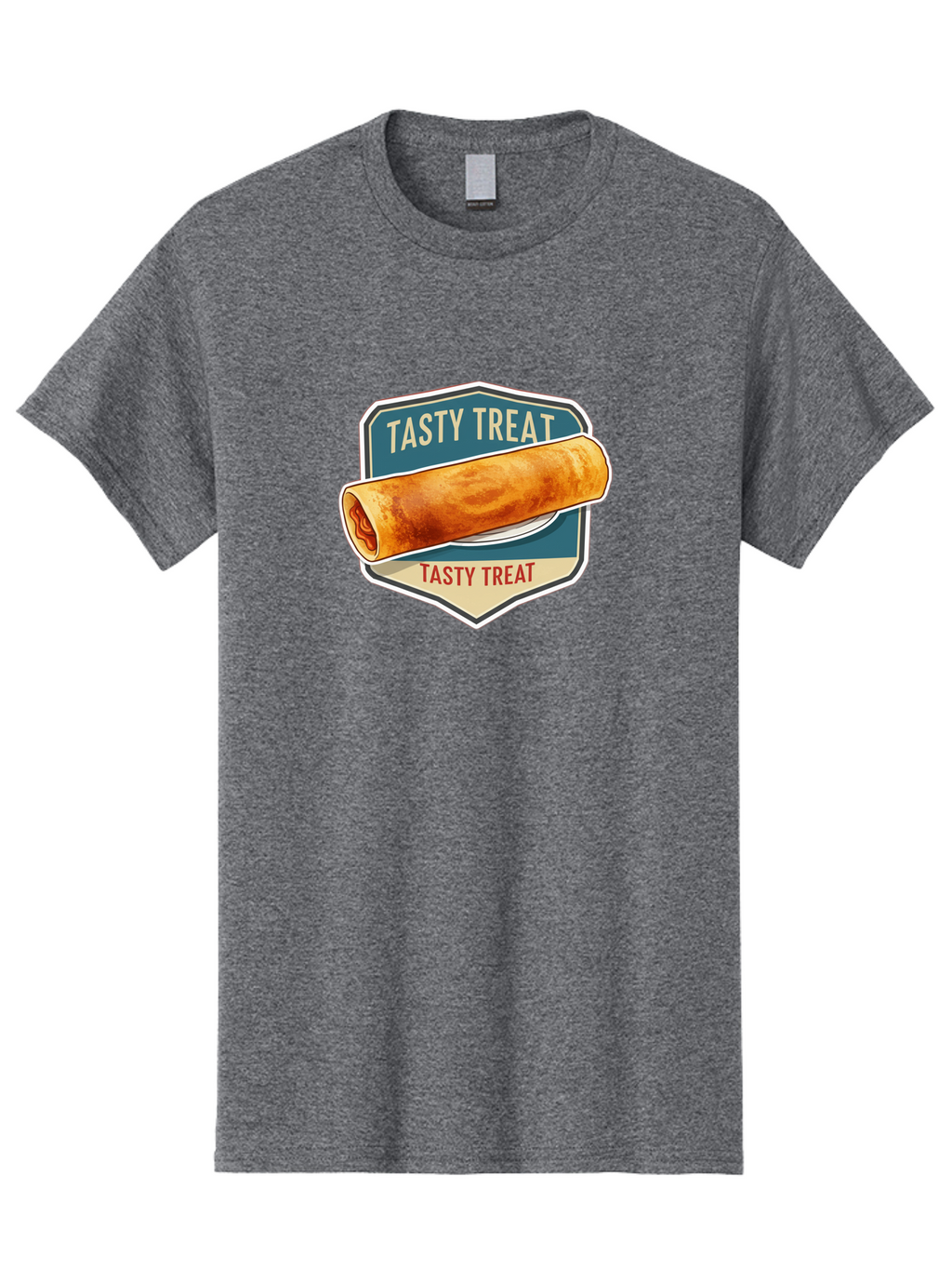 Tasty-Treat-5 Men'S Graphic Tee, 100% Cotton, Comfortable Casual Summer Wear, Machine Washable, Egg Roll, Food Logo, Tasty Treat, Savory Snack, Wrapped Delicacy, Rolled Pastry, Delicious Treat, Culinary Delight Bab514