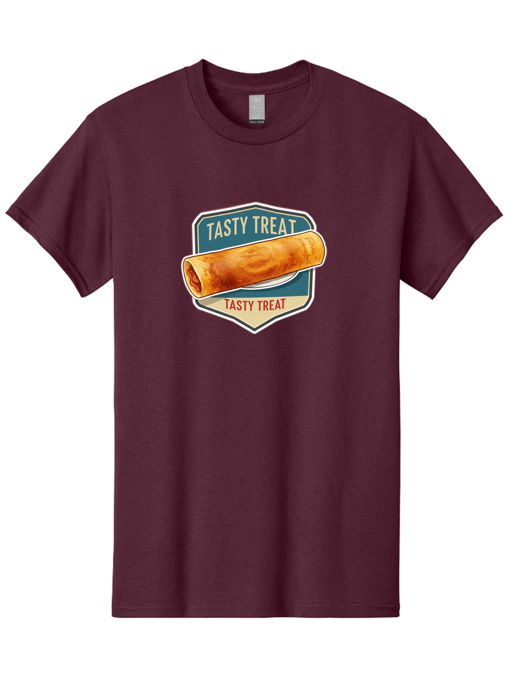 Tasty-Treat-5 Men'S Graphic Tee, 100% Cotton, Comfortable Casual Summer Wear, Machine Washable, Egg Roll, Food Logo, Tasty Treat, Savory Snack, Wrapped Delicacy, Rolled Pastry, Delicious Treat, Culinary Delight Bab514