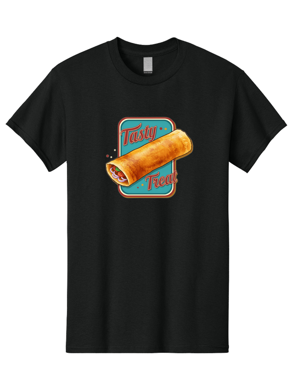 Tasty-Treat Men'S Graphic Tee, 100% Cotton, Comfortable Casual Summer Wear, Machine Washable, Crispy Spring Roll, Tasty Treat, Spring Roll, Delicious Filling, Mouth-Watering, Appetizing, Finger Food, Snack Time Bab519